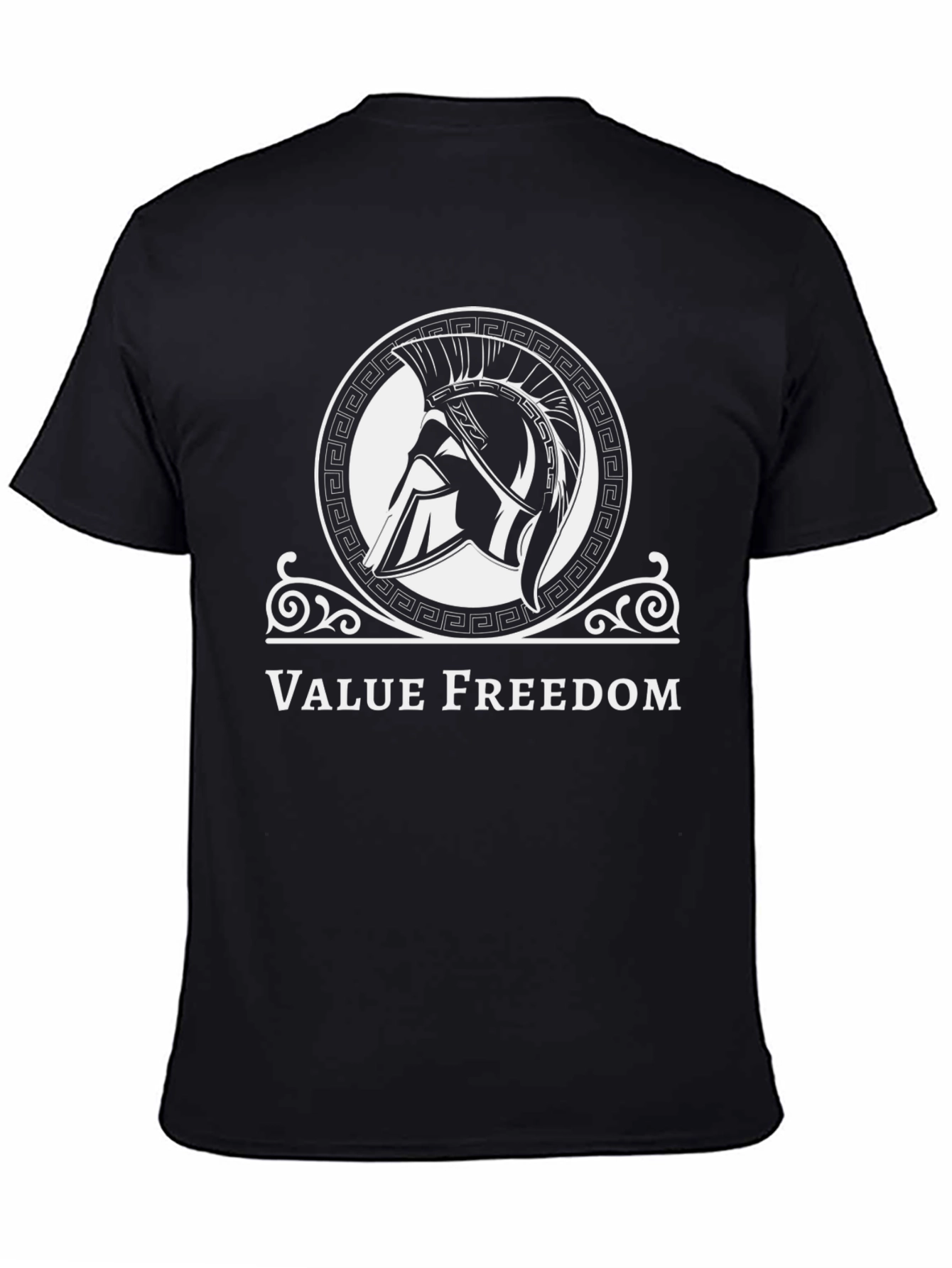 Black Value Freedom Spartan Helmet Graphic T-Shirt view 4