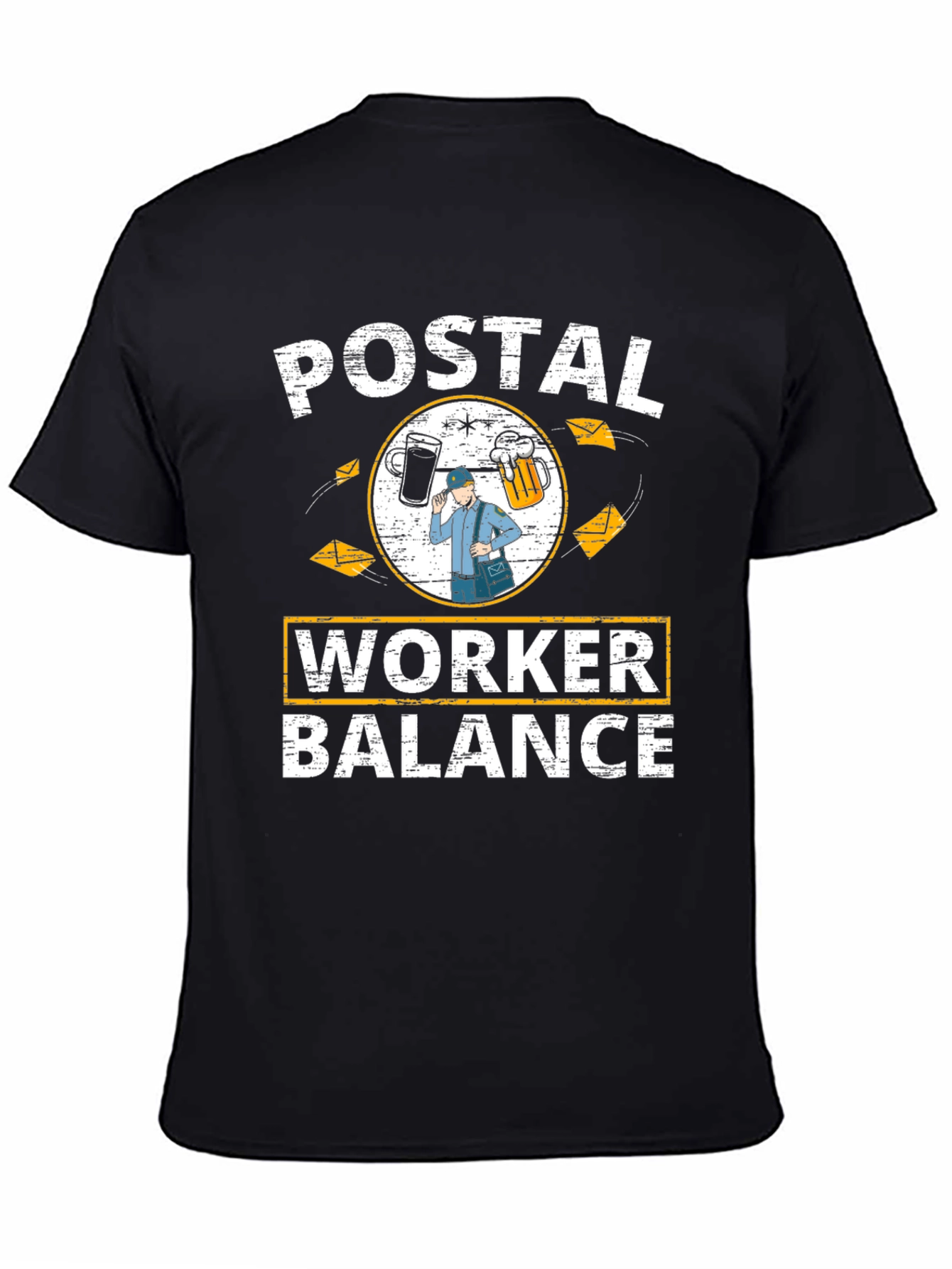 Black Postal Worker Balance Graphic Tee view 4
