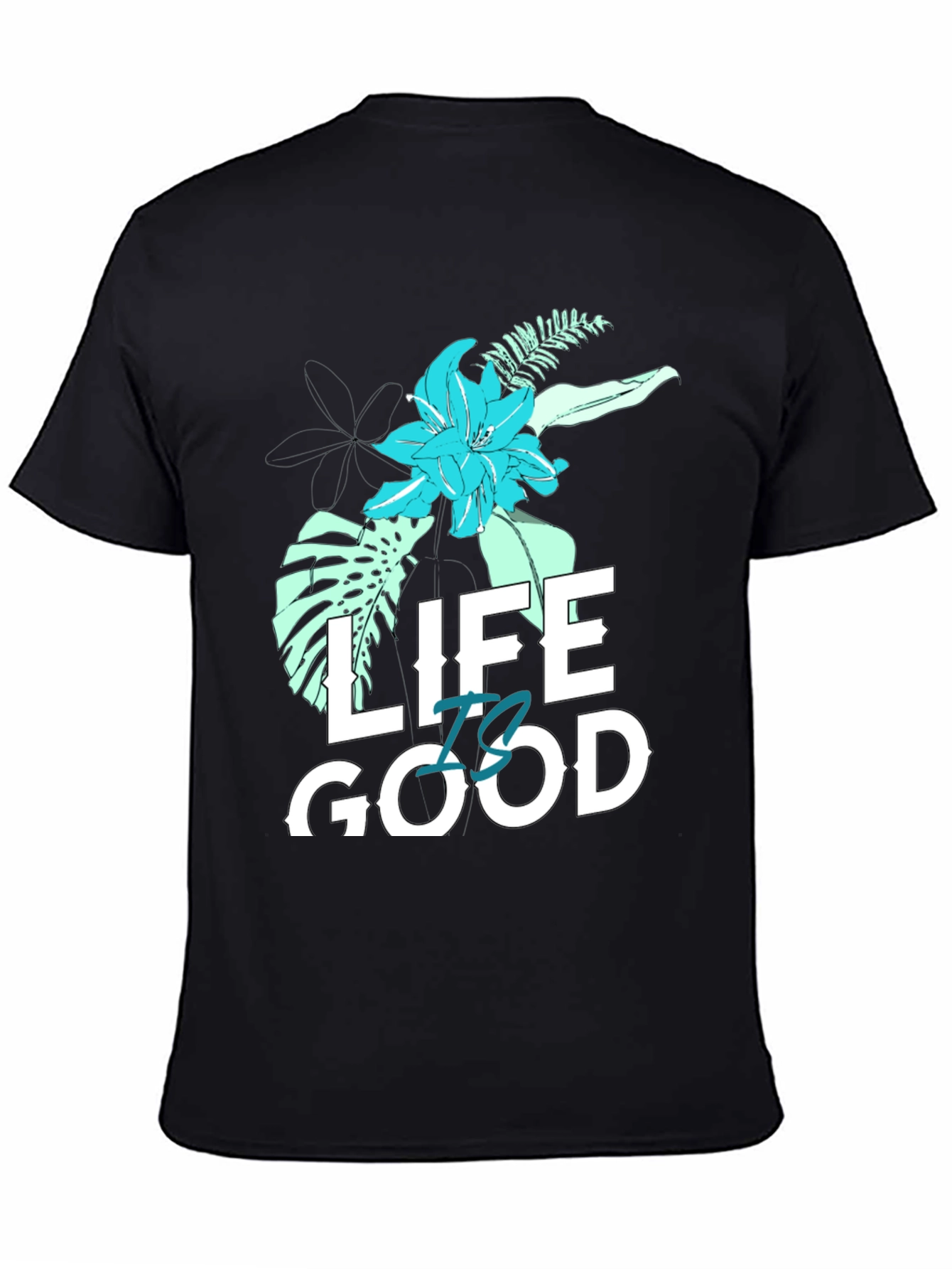 Black Life is Good Graphic T-Shirt - Black view 4