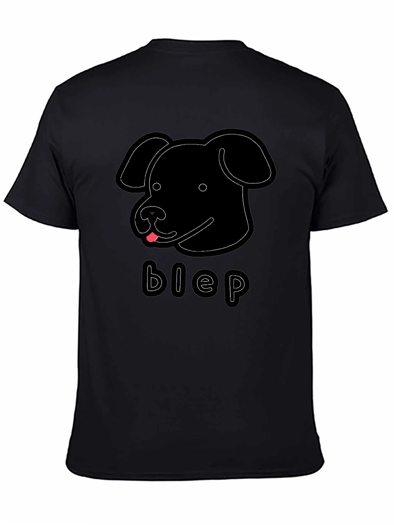 Black Blep Dog Graphic Tee - Men's Black T-Shirt view 4