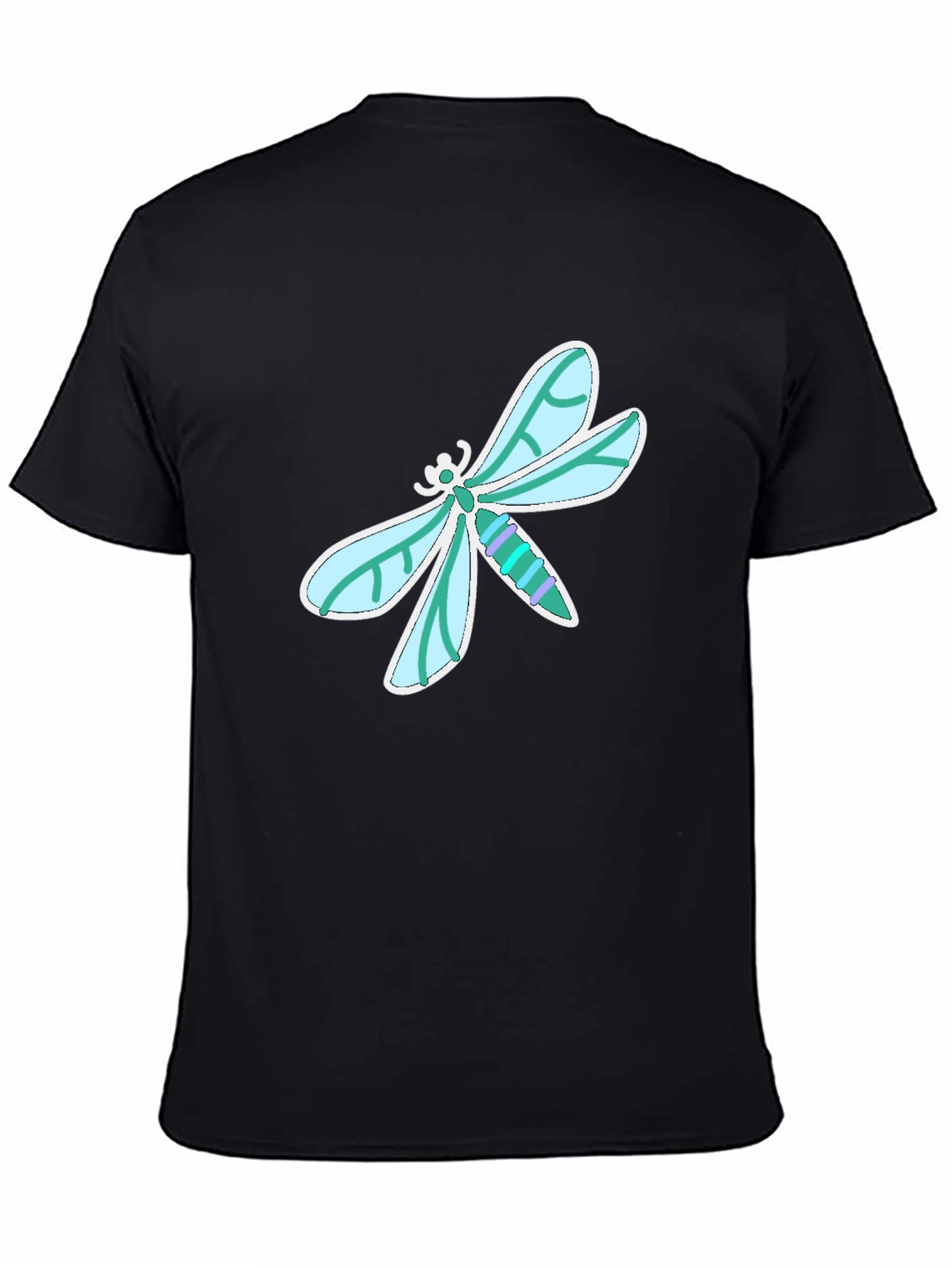 Black Dragonfly Graphic Tee - Stylish Black Cotton T-Shirt view 4
