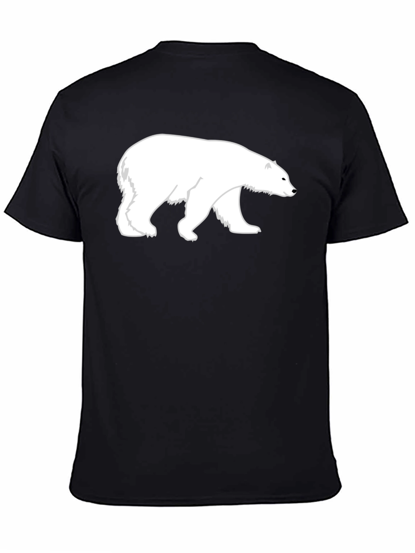 Black Polar Bear Graphic Print Black T-Shirt view 4