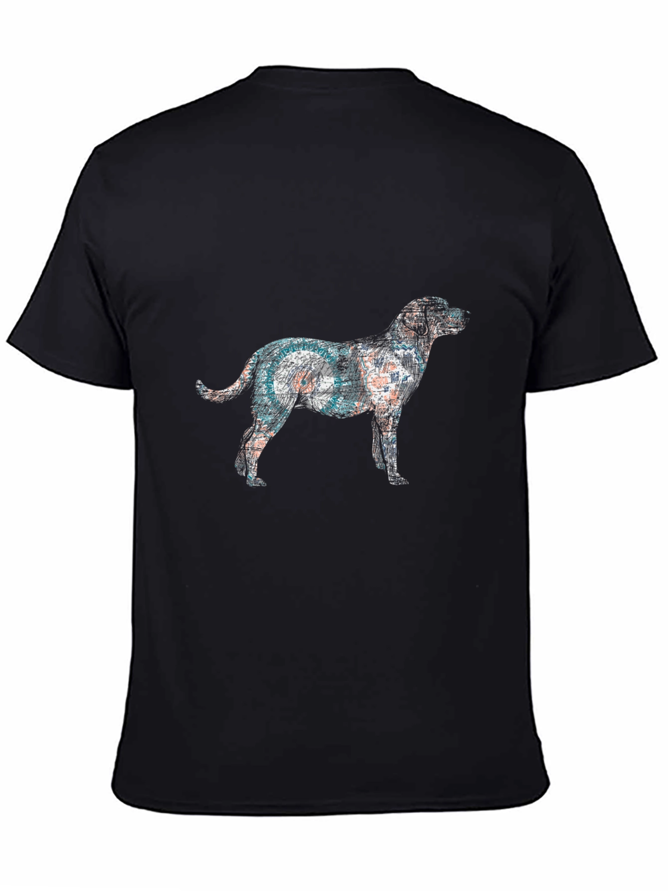 Black Dog Art Graphic Tee - Black Cotton Casual T-Shirt view 4