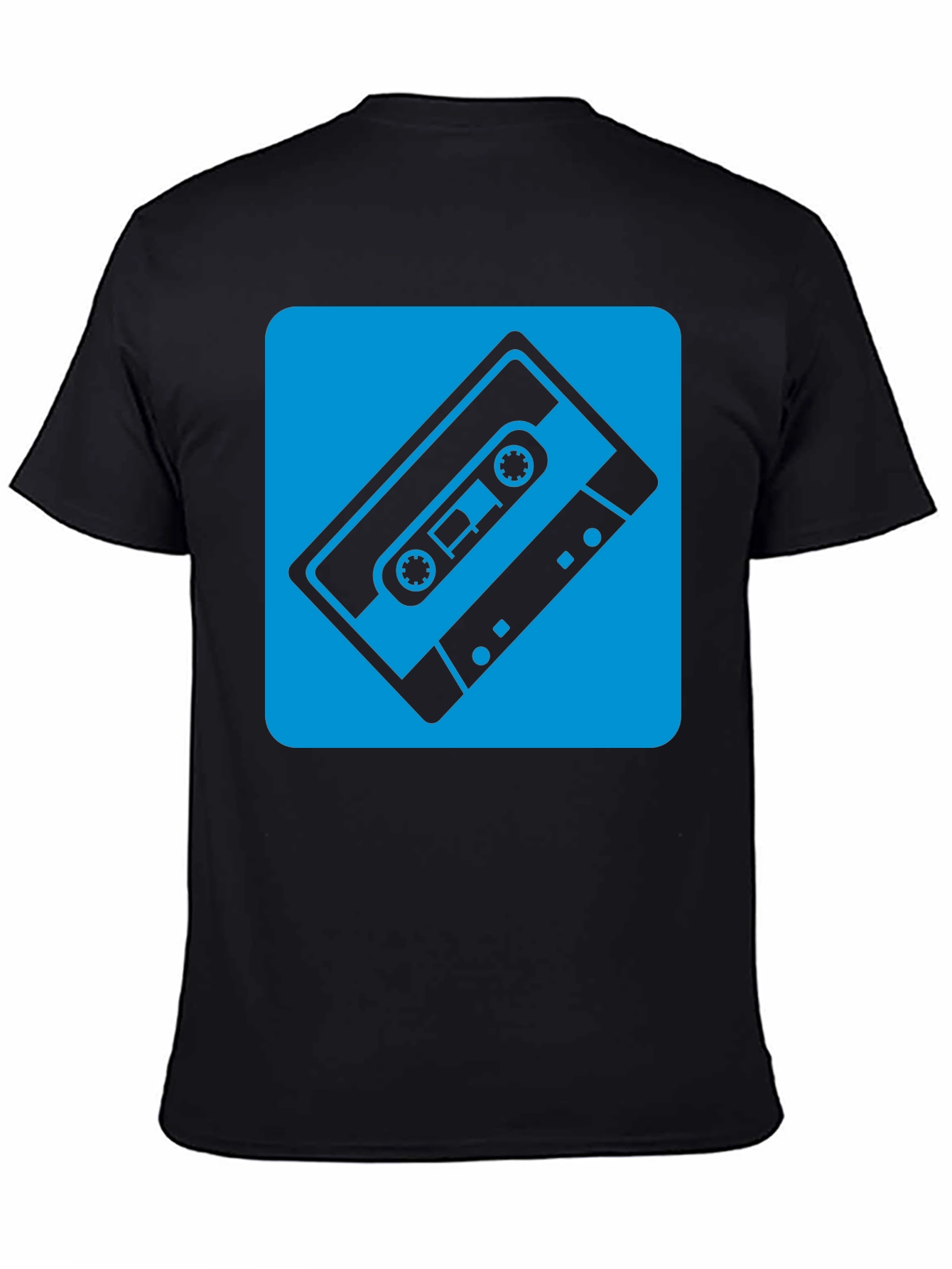 Black Retro Cassette Tape Graphic Tee - Classic Style! view 4