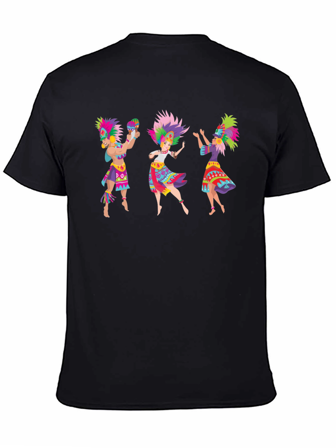 Black Colorful Dancers Graphic Black T-Shirt view 4