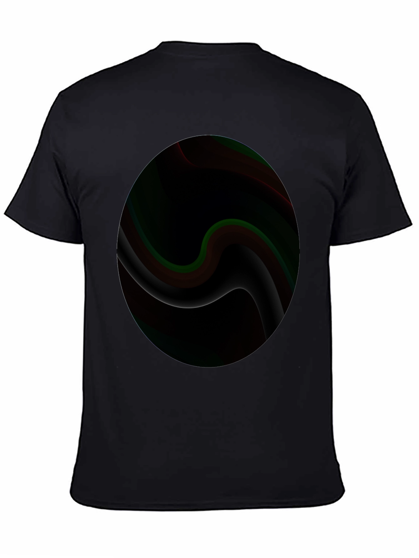 Black Abstract Swirl Graphic T-Shirt - Modern Art Tee view 4