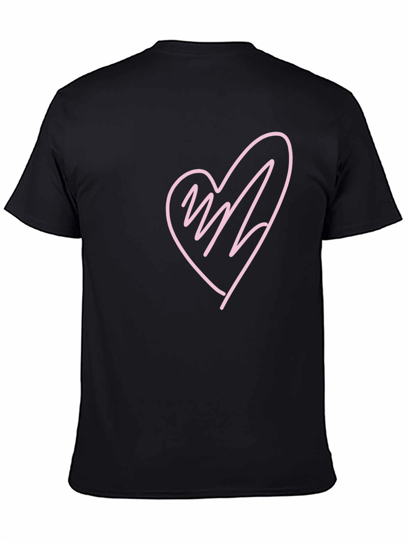 Black Heart Scribble Graphic T-Shirt - Black view 4