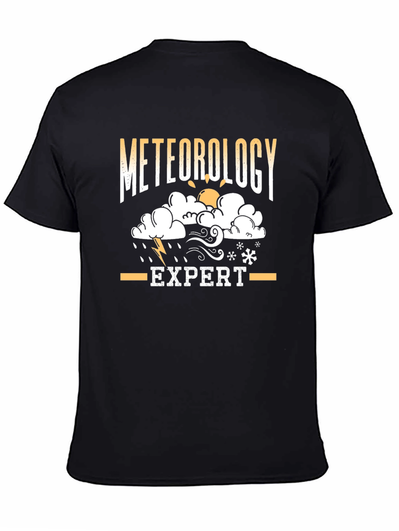 Black Meteorology Expert Black T-Shirt - Weather Geek Gift view 4