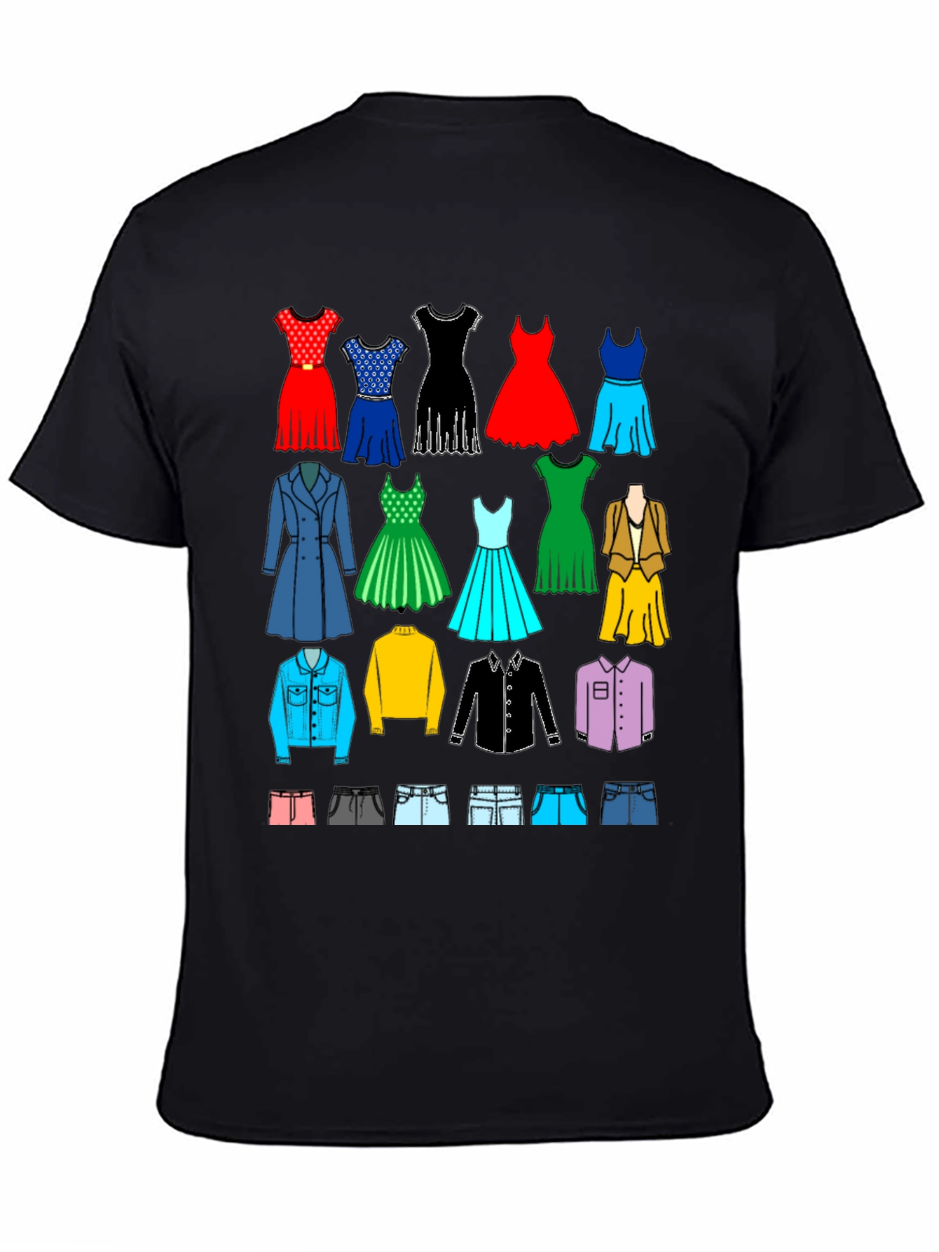 Black Apparel Collage Black T-Shirt view 4