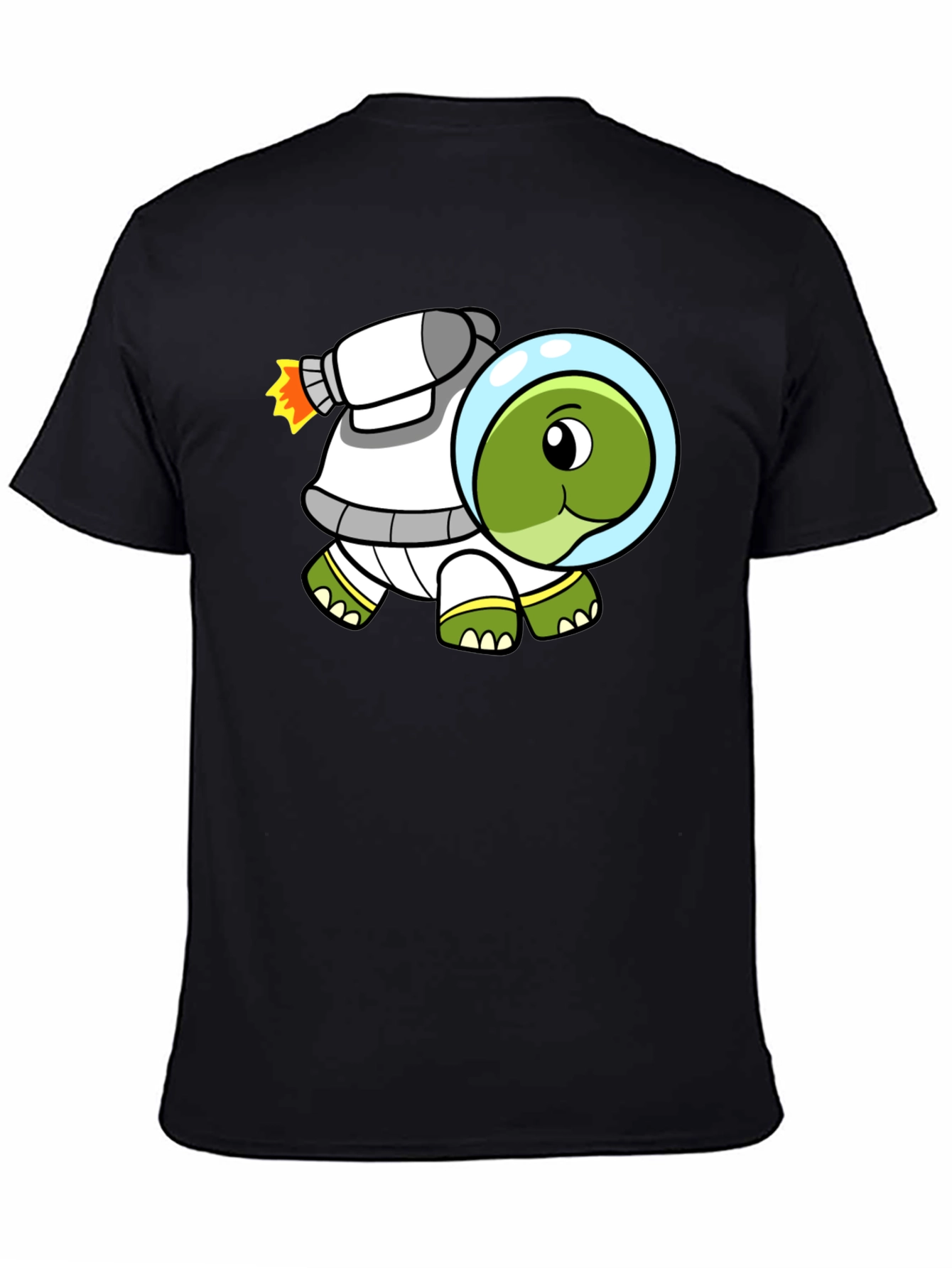 Black Space Turtle T-Shirt - Black Cotton Crew Neck view 4