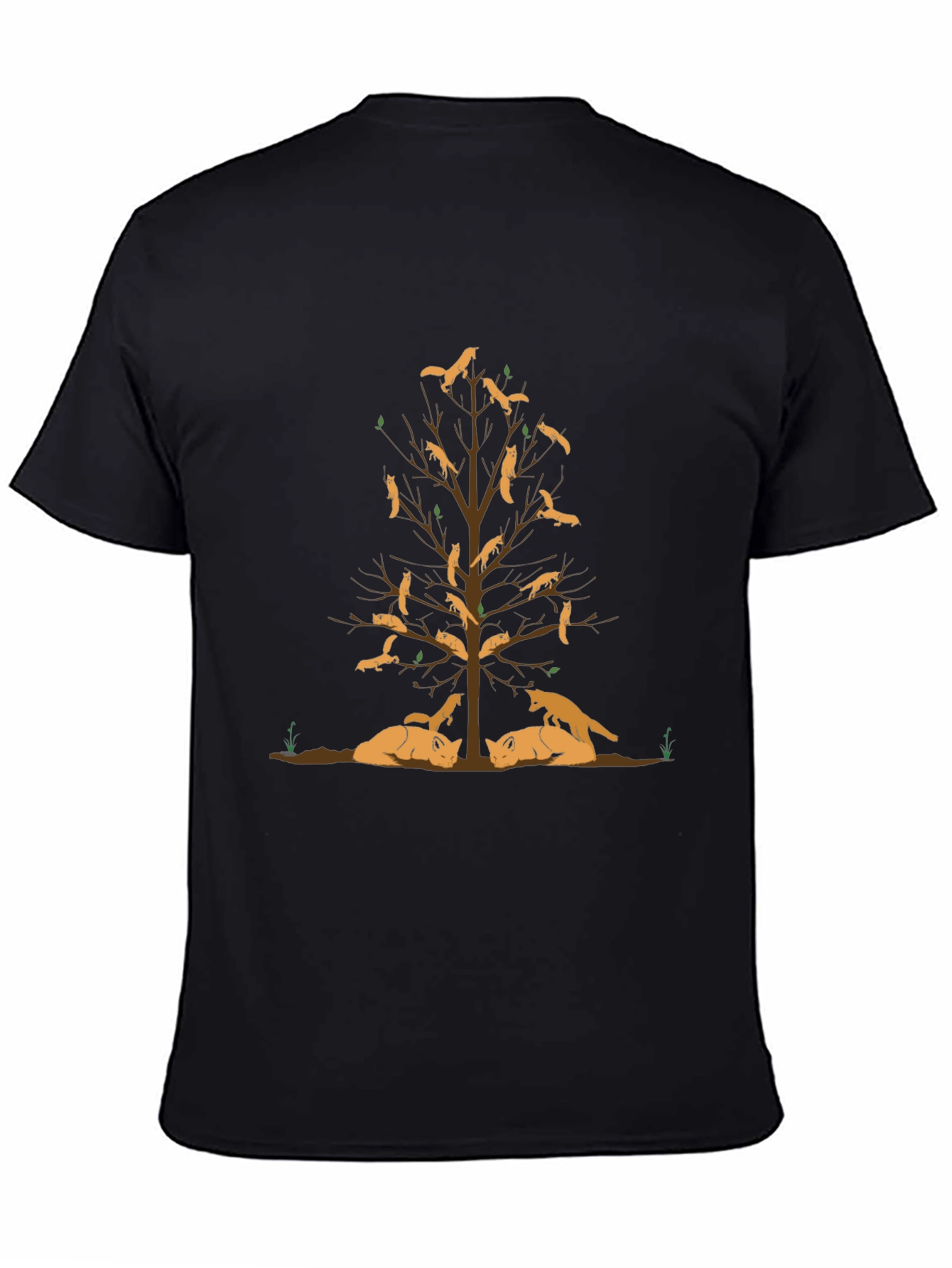 Black Fox Tree Graphic Tee - Men's Crew Neck T-Shirt view 4