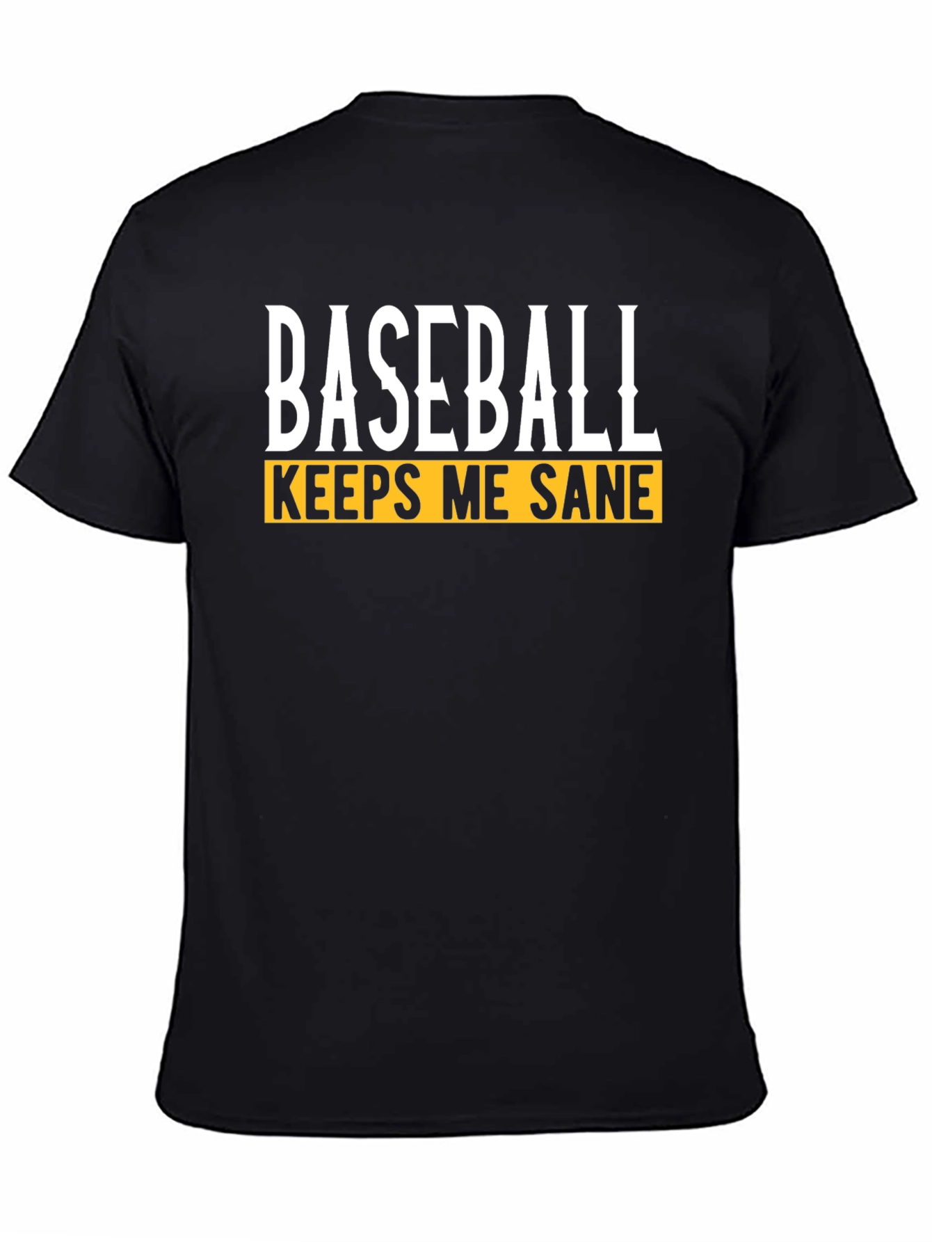 Black Baseball Keeps Me Sane Graphic T-Shirt view 4
