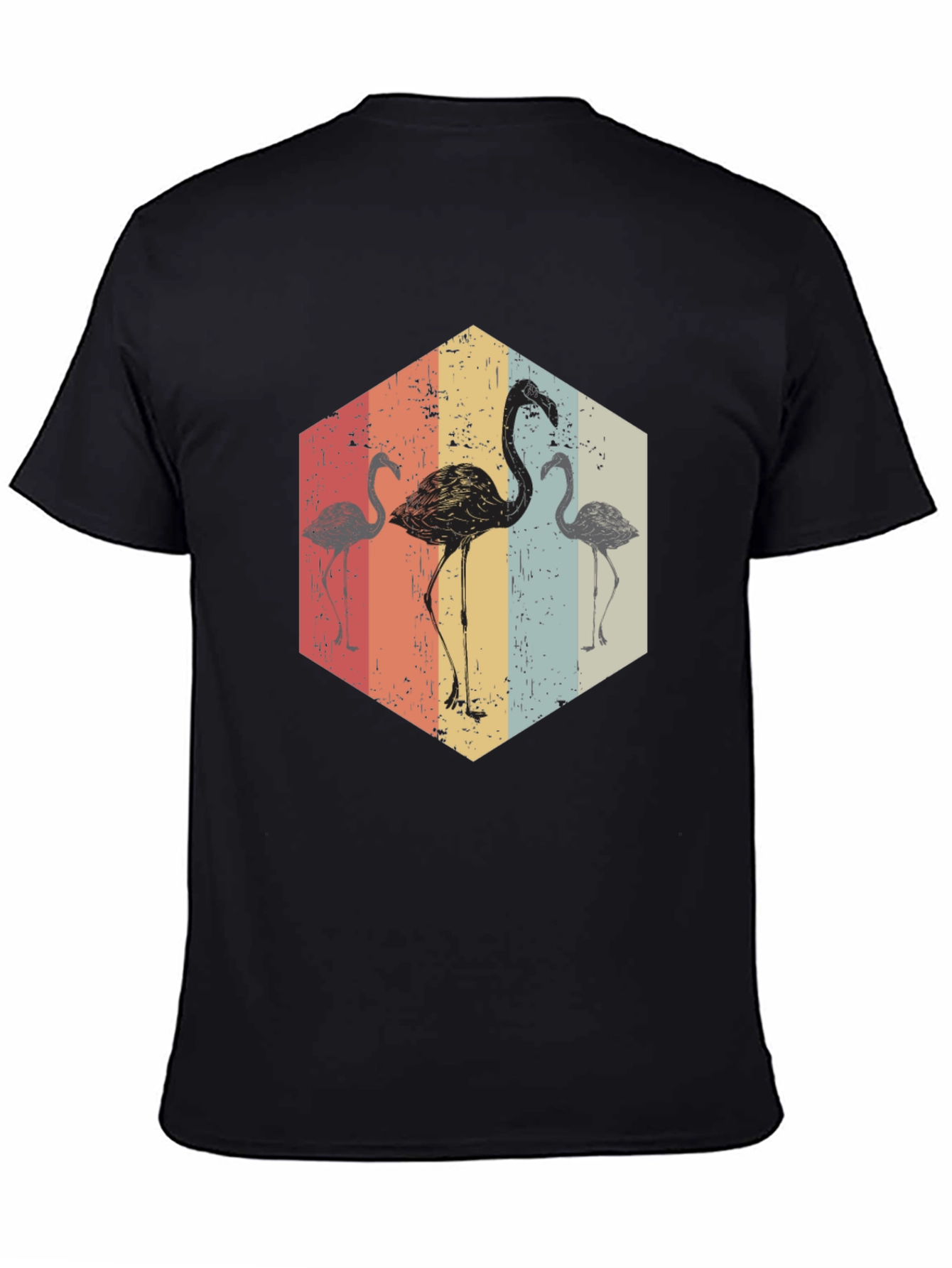 Black Retro Flamingo Graphic Tee view 4