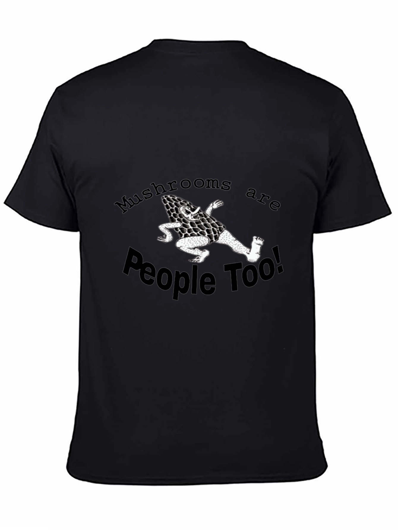 Black Mushrooms Are People Too! Graphic Tee - Black view 4