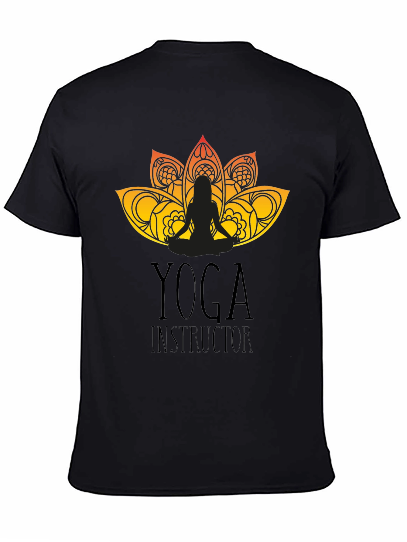 Black Yoga Instructor Graphic Black T-Shirt view 4