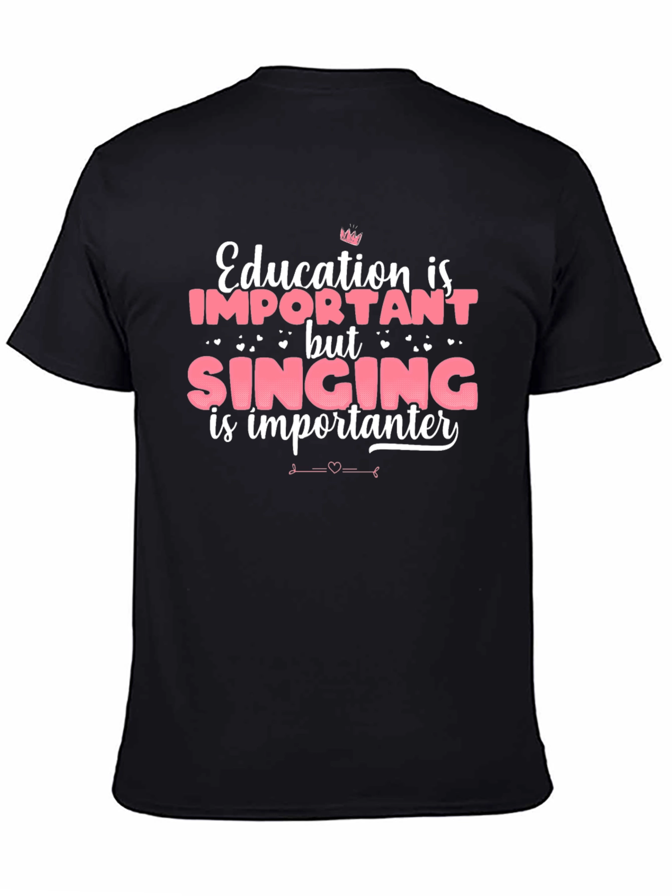 Black Funny Singing is Importanter T-Shirt view 4