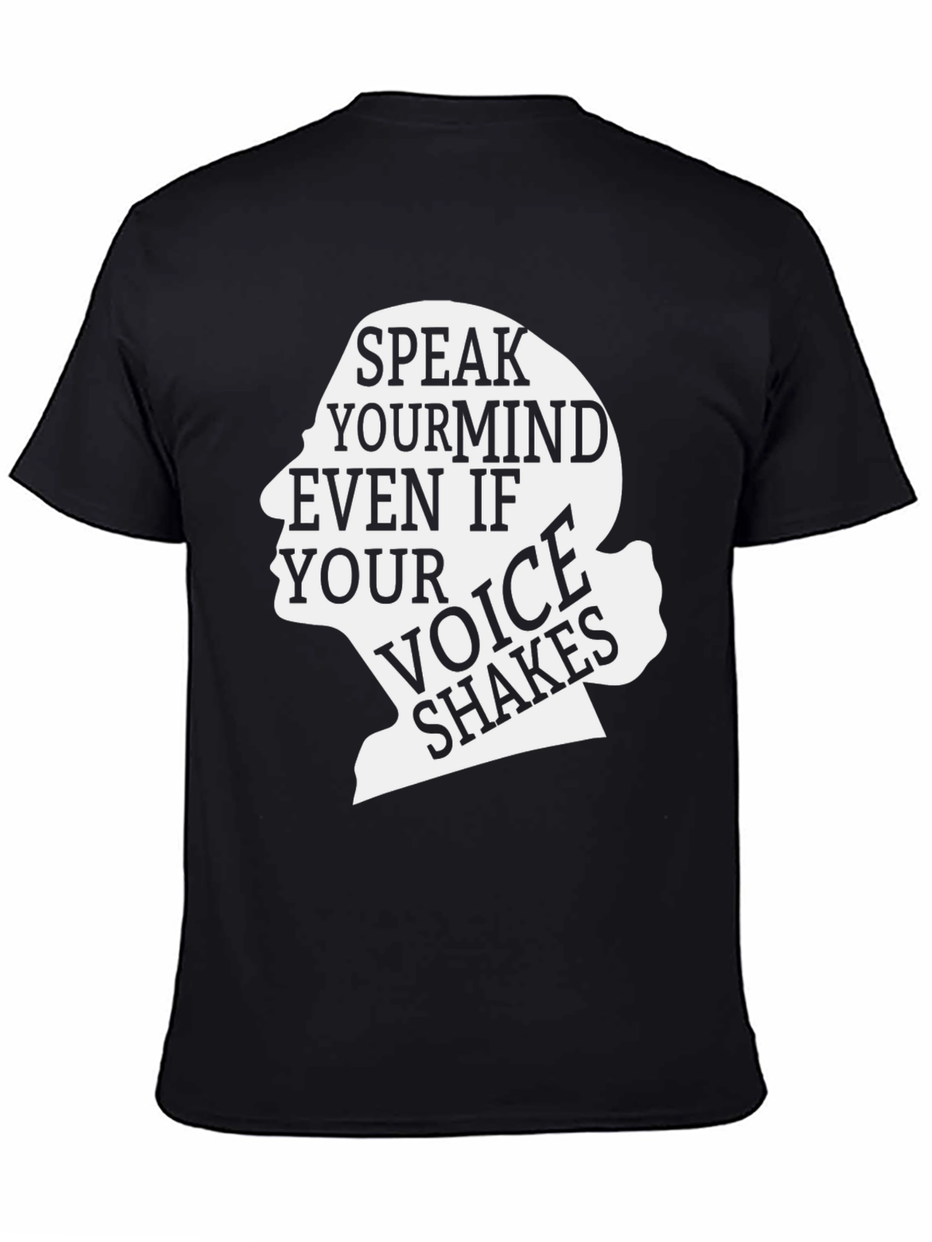 Black Speak Your Mind Black Graphic Tee - Inspirational T-Shirt view 4
