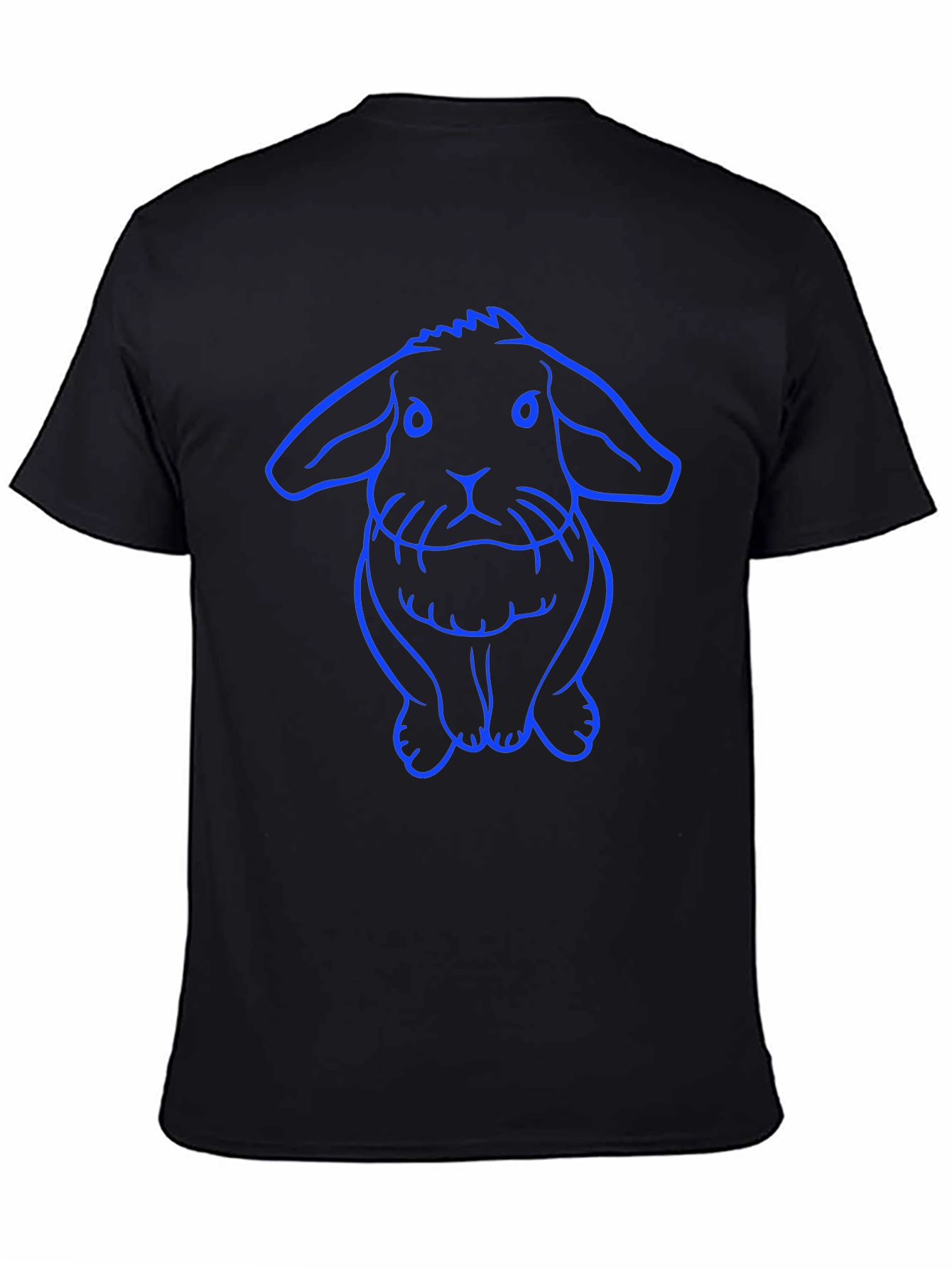 Black Rabbit Graphic Tee - Black Cotton Casual Wear view 4