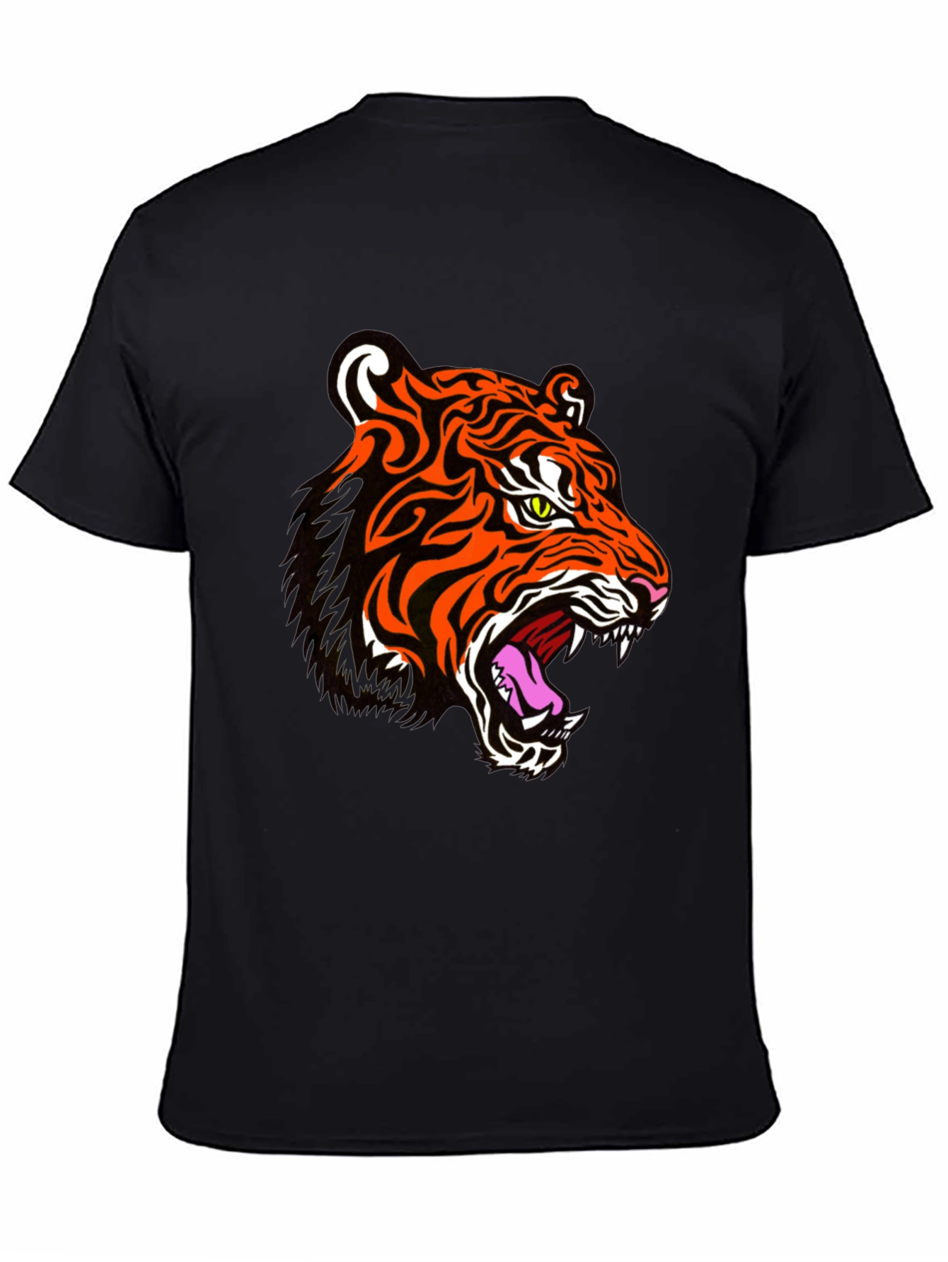 Black Tiger Graphic Print Black T-Shirt view 4