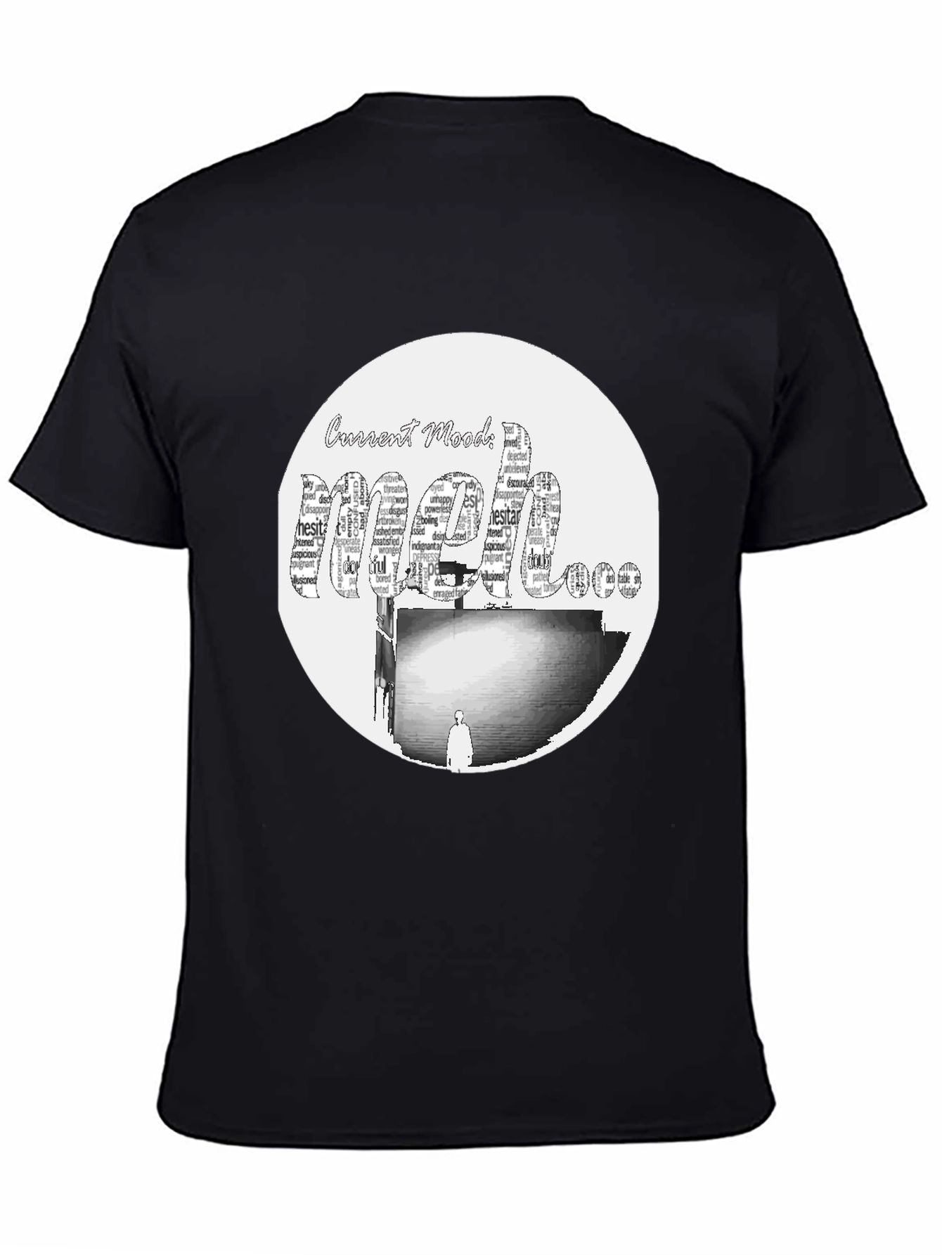 Black Meh Mood T-Shirt - Express Yourself! view 4