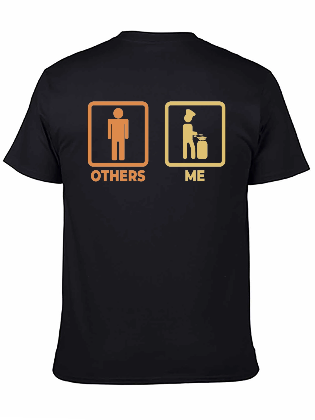 Black Funny Cooking T-Shirt: Others vs. Me Chef Tee view 4