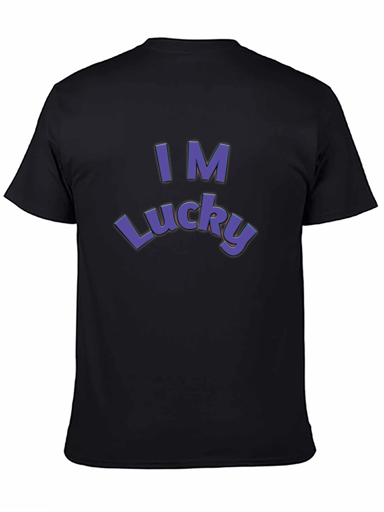 Black I'm Lucky T-Shirt - Stylish Graphic Tee view 4