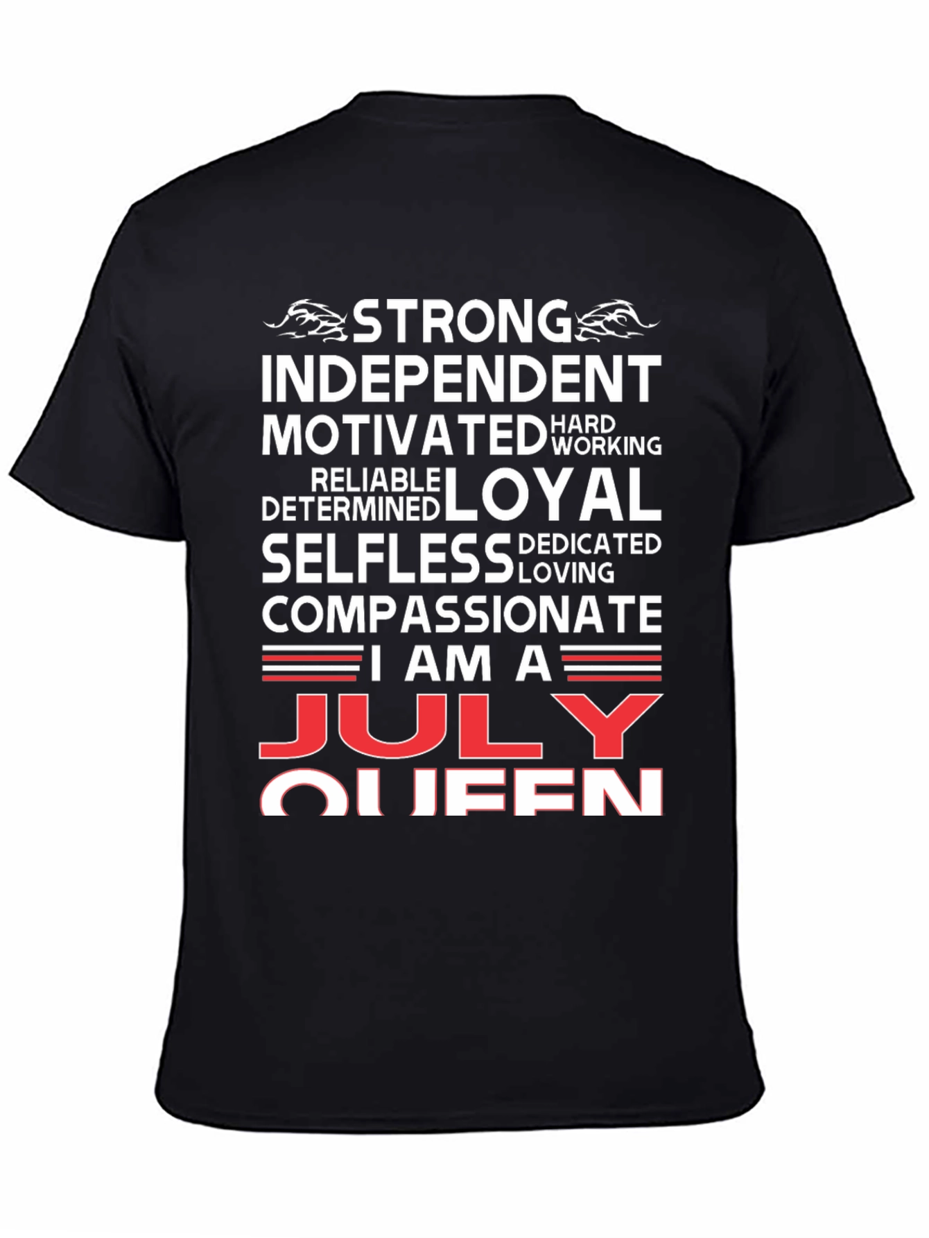 Black July Queen Graphic T-Shirt - Strong Independent Woman view 4