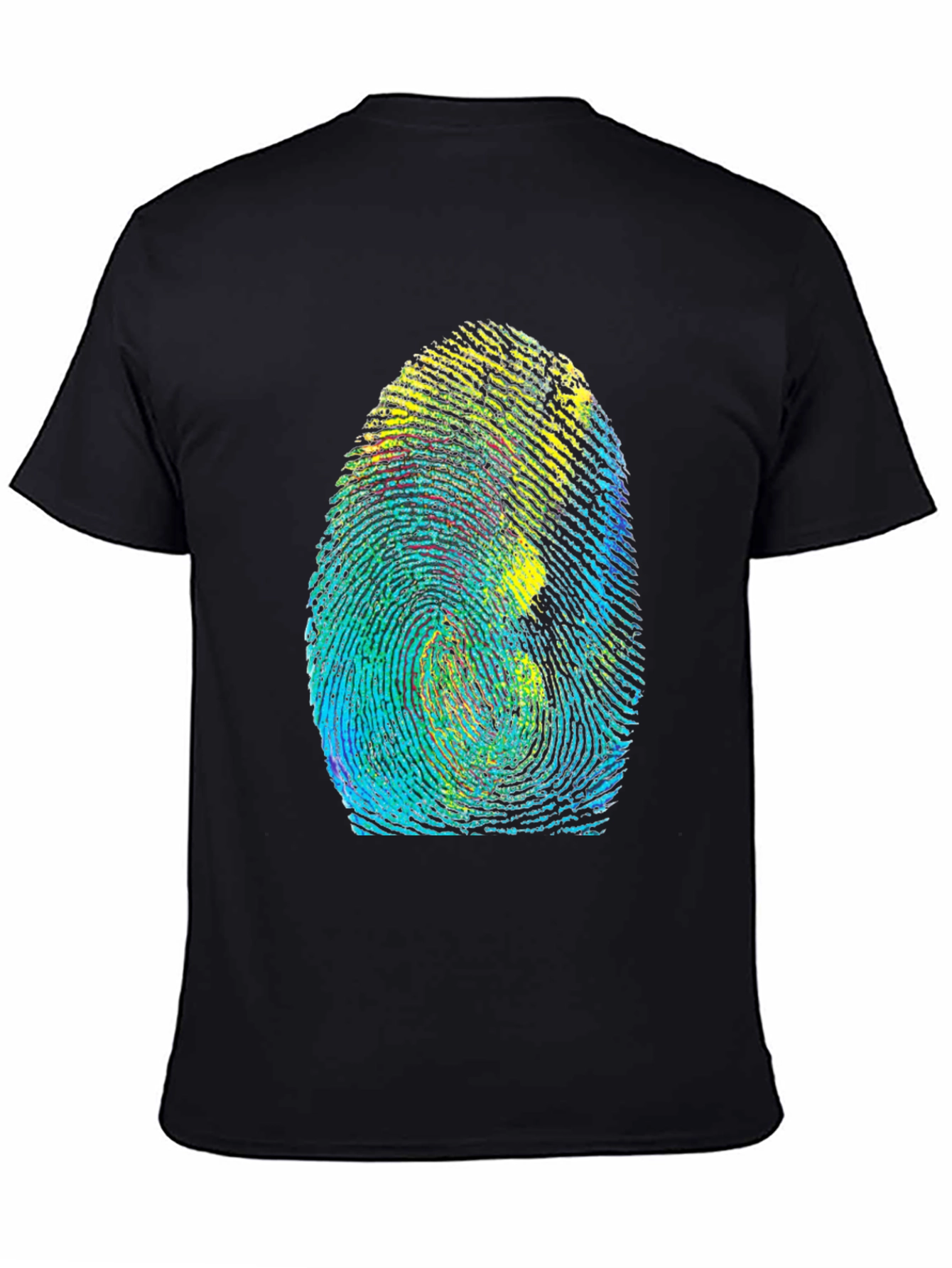 Black Unique Fingerprint Graphic Tee - Black view 4