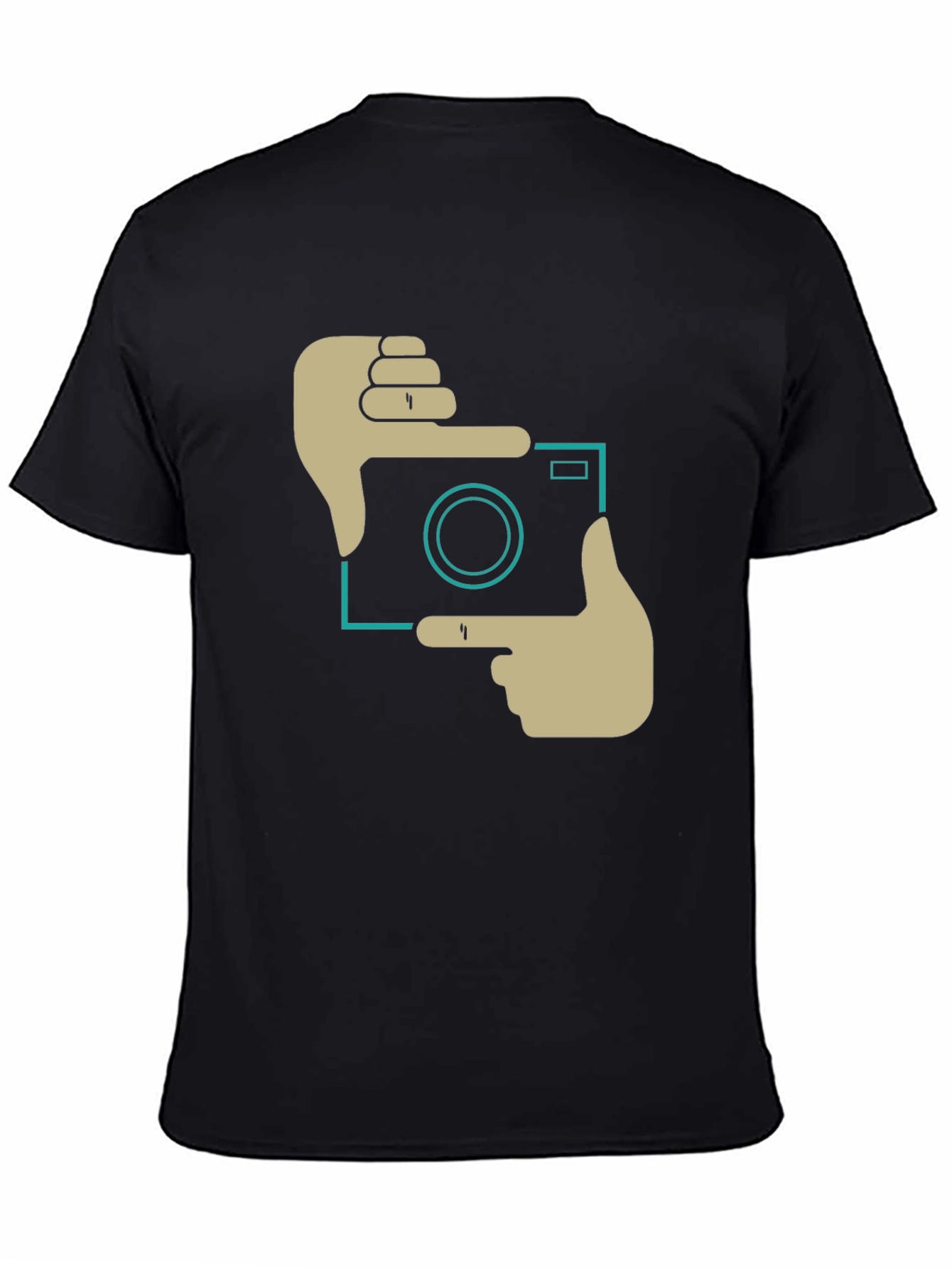 Black Trendy Camera Frame Graphic Black T-Shirt view 4