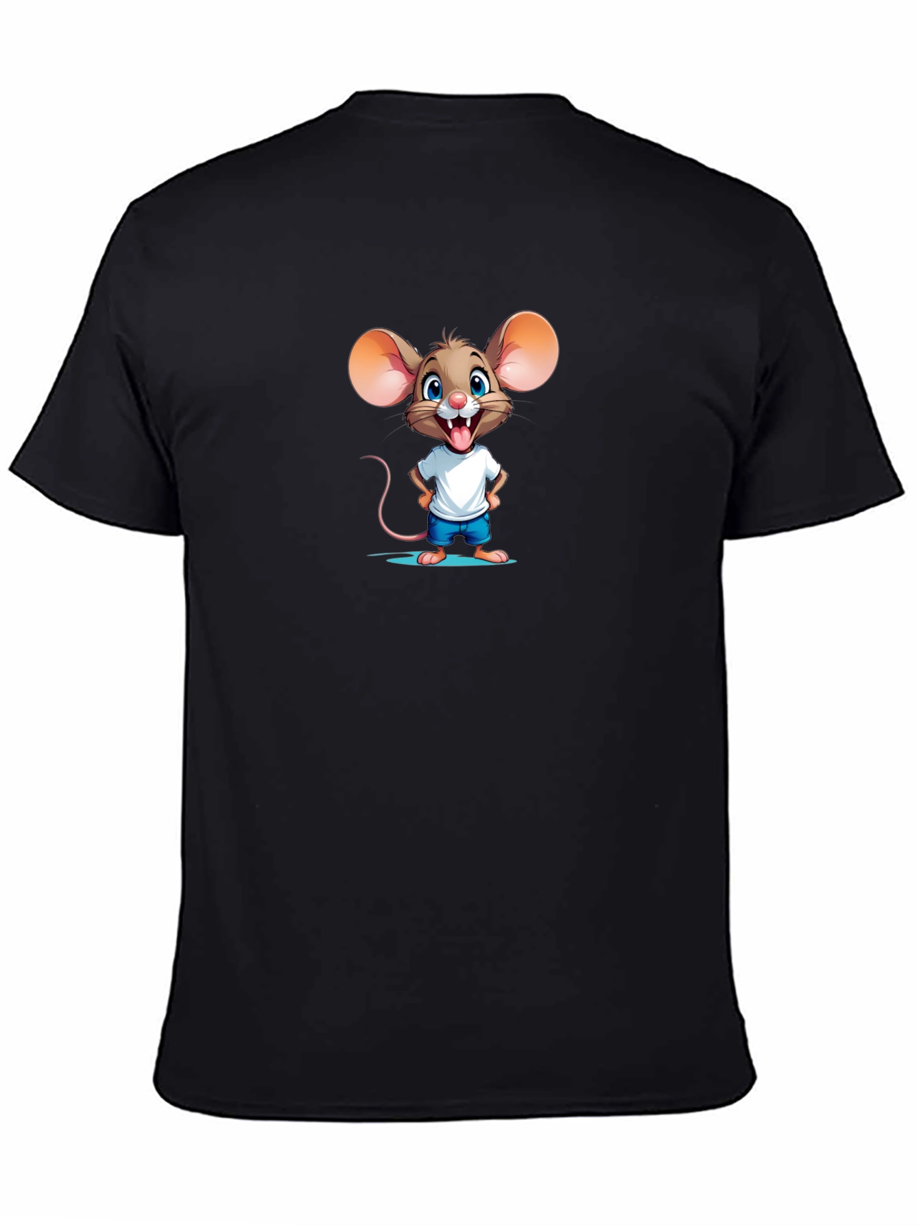Black Cartoon Mouse Graphic Tee - Funny & Cute view 4