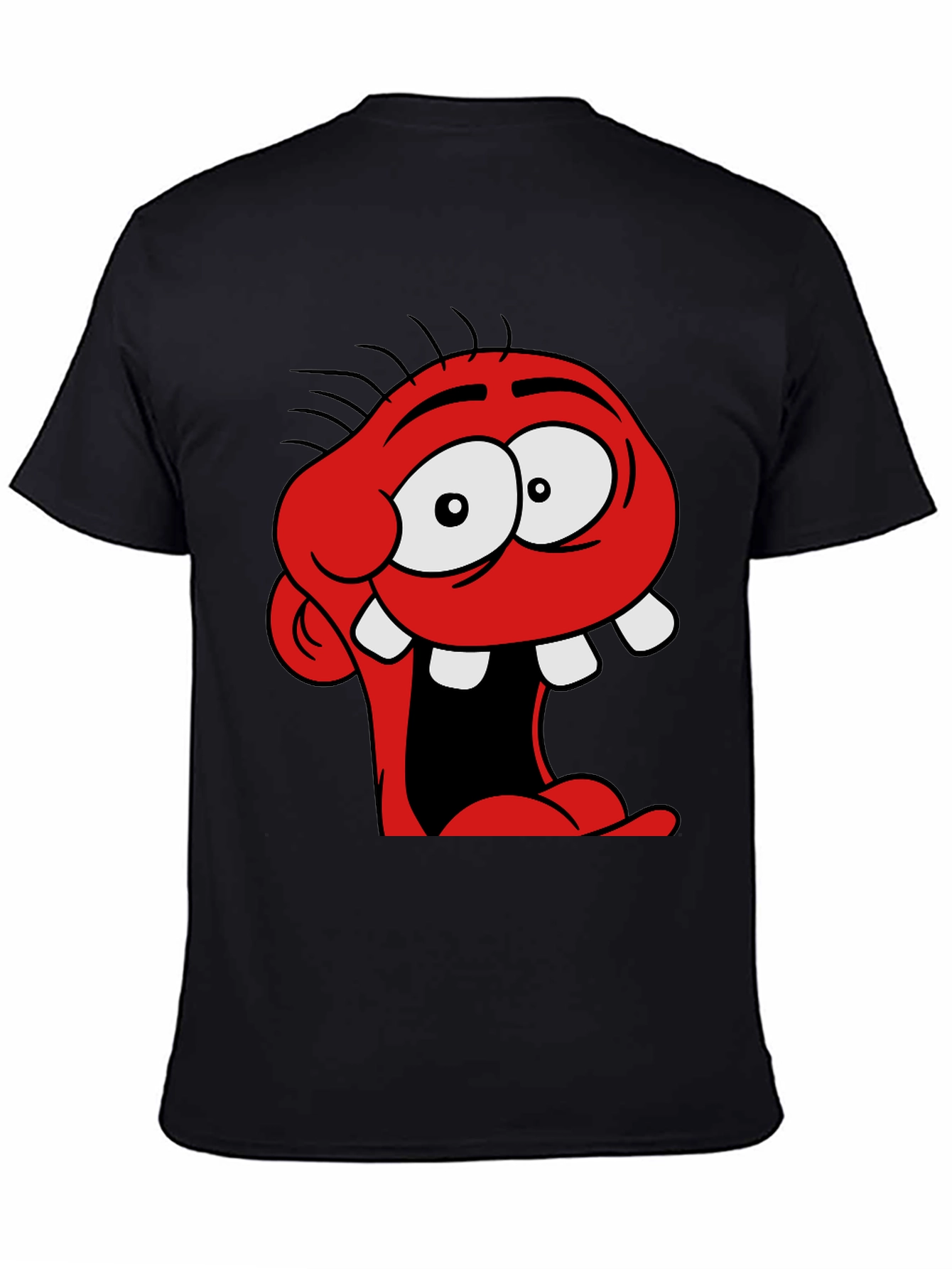 Black Cartoon Monster Graphic Black T-Shirt view 4