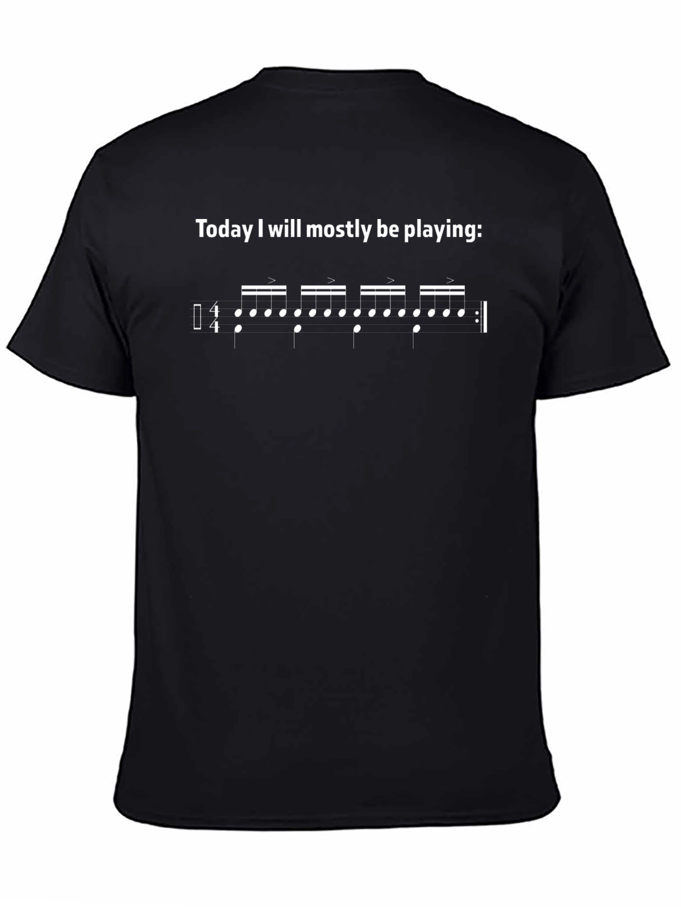 Black Drummer's Rhythm T-Shirt - Percussion Music Gift view 4