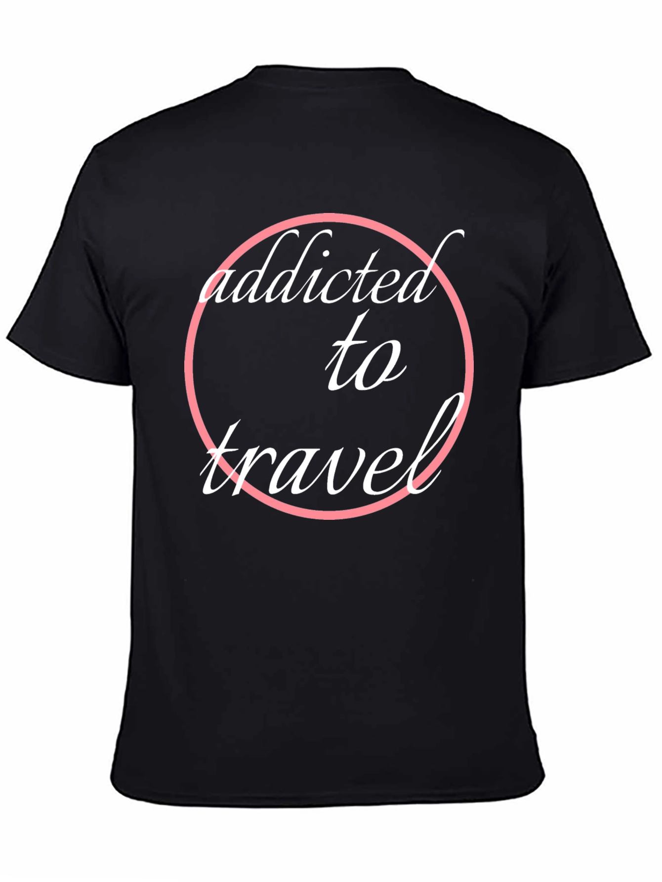 Black Addicted to Travel T-Shirt | Stylish Black Tee view 4