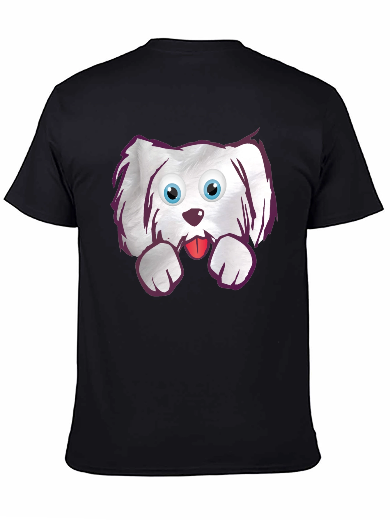 Black Cartoon Dog Graphic T-Shirt - Cute Pet Tee view 4
