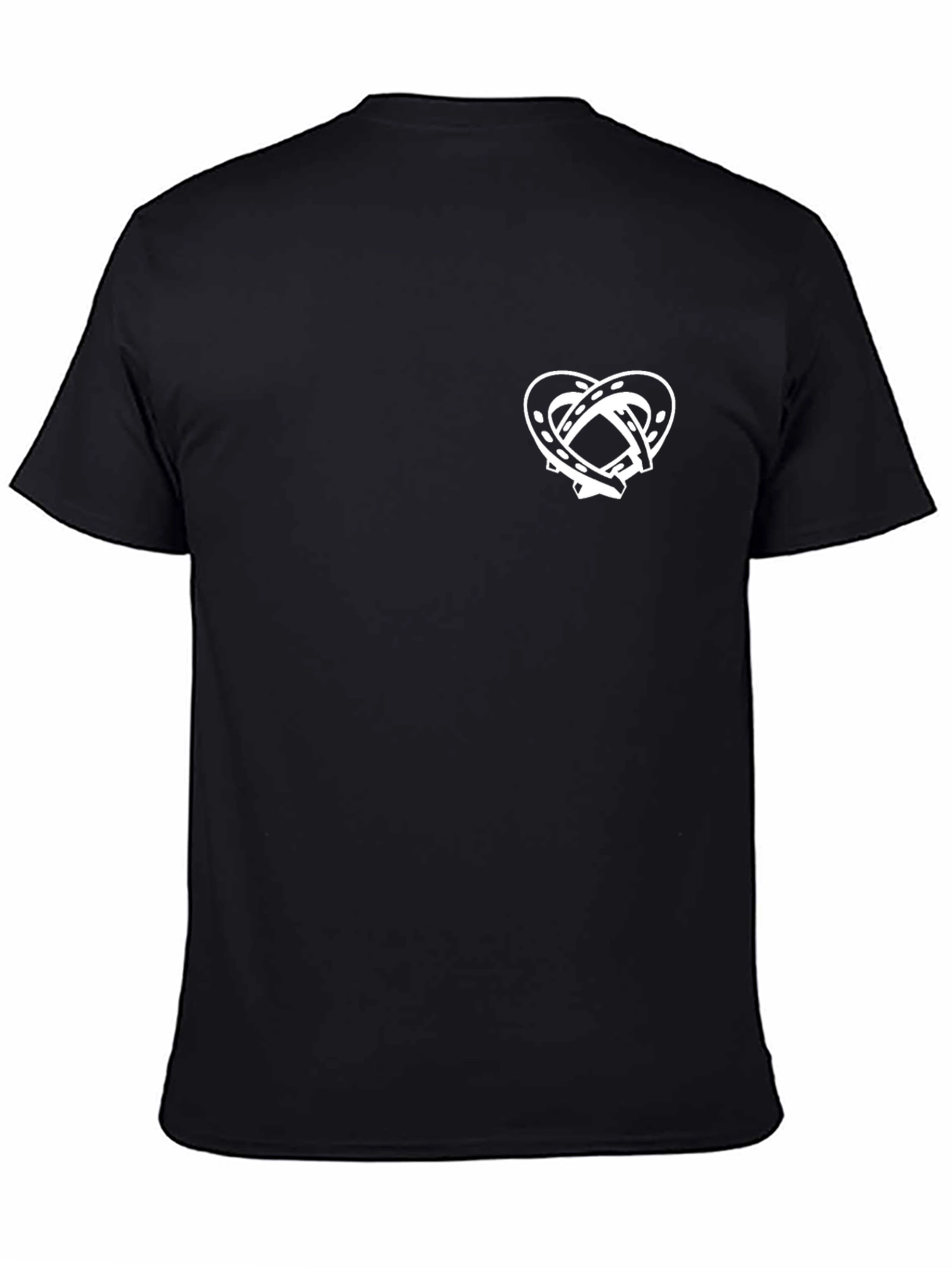 Black Black Horseshoe Heart Graphic Tee - Lucky Charm Shirt view 4