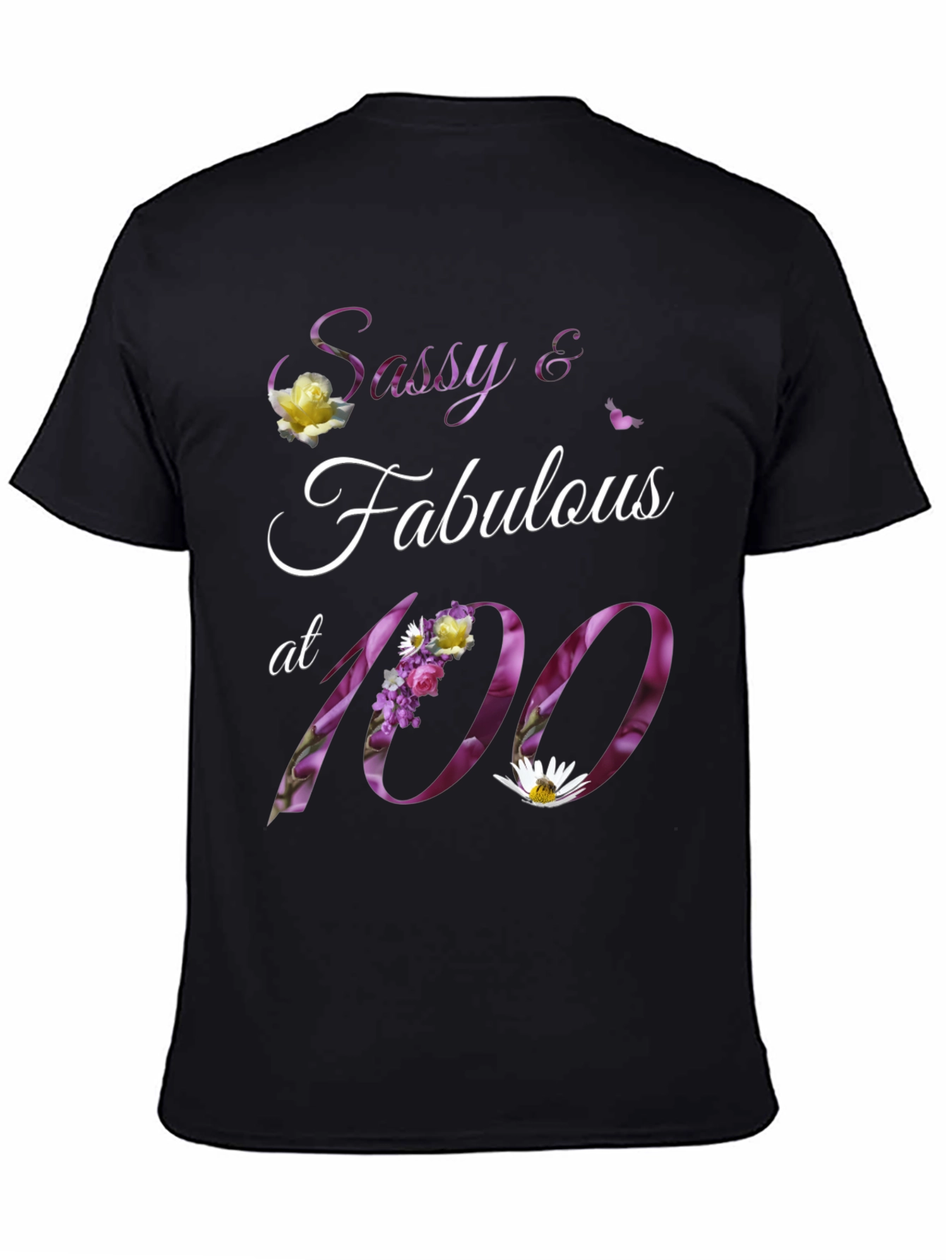 Black Sassy & Fabulous 100th Birthday T-Shirt view 4