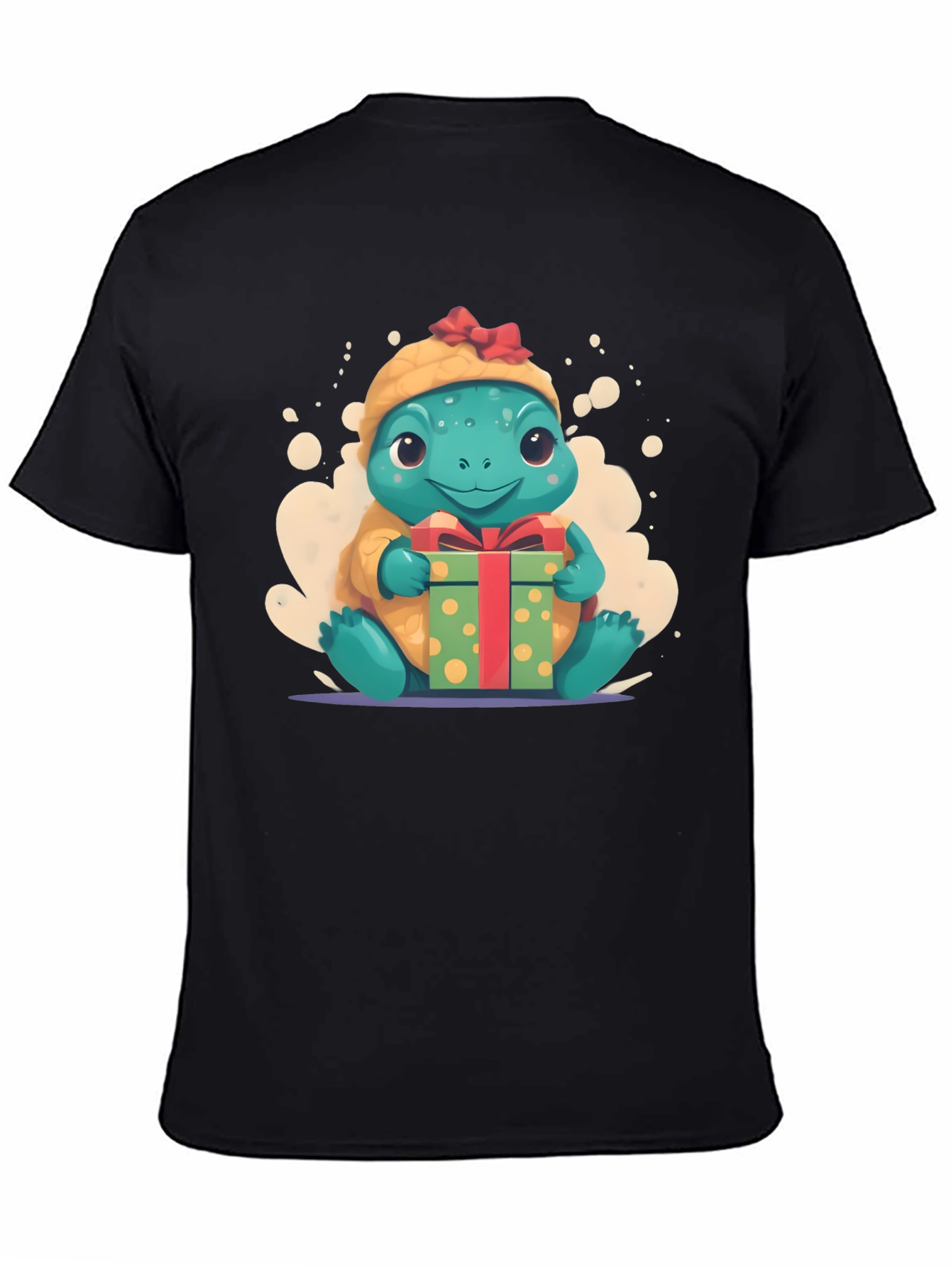 Black Cute Turtle Gift Tee view 4