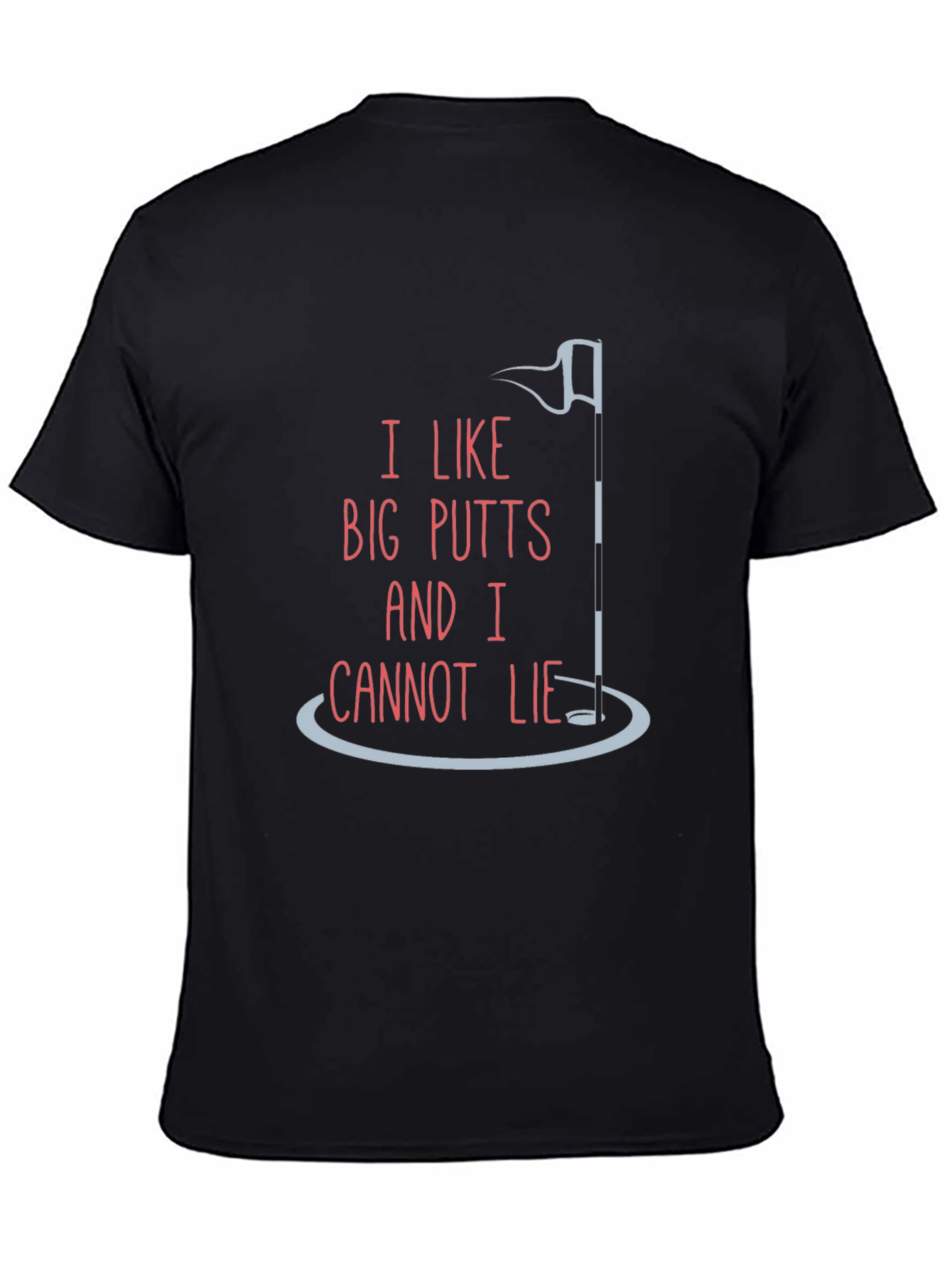 Black Big Putts Golf T-Shirt - Funny Golfer Tee view 4