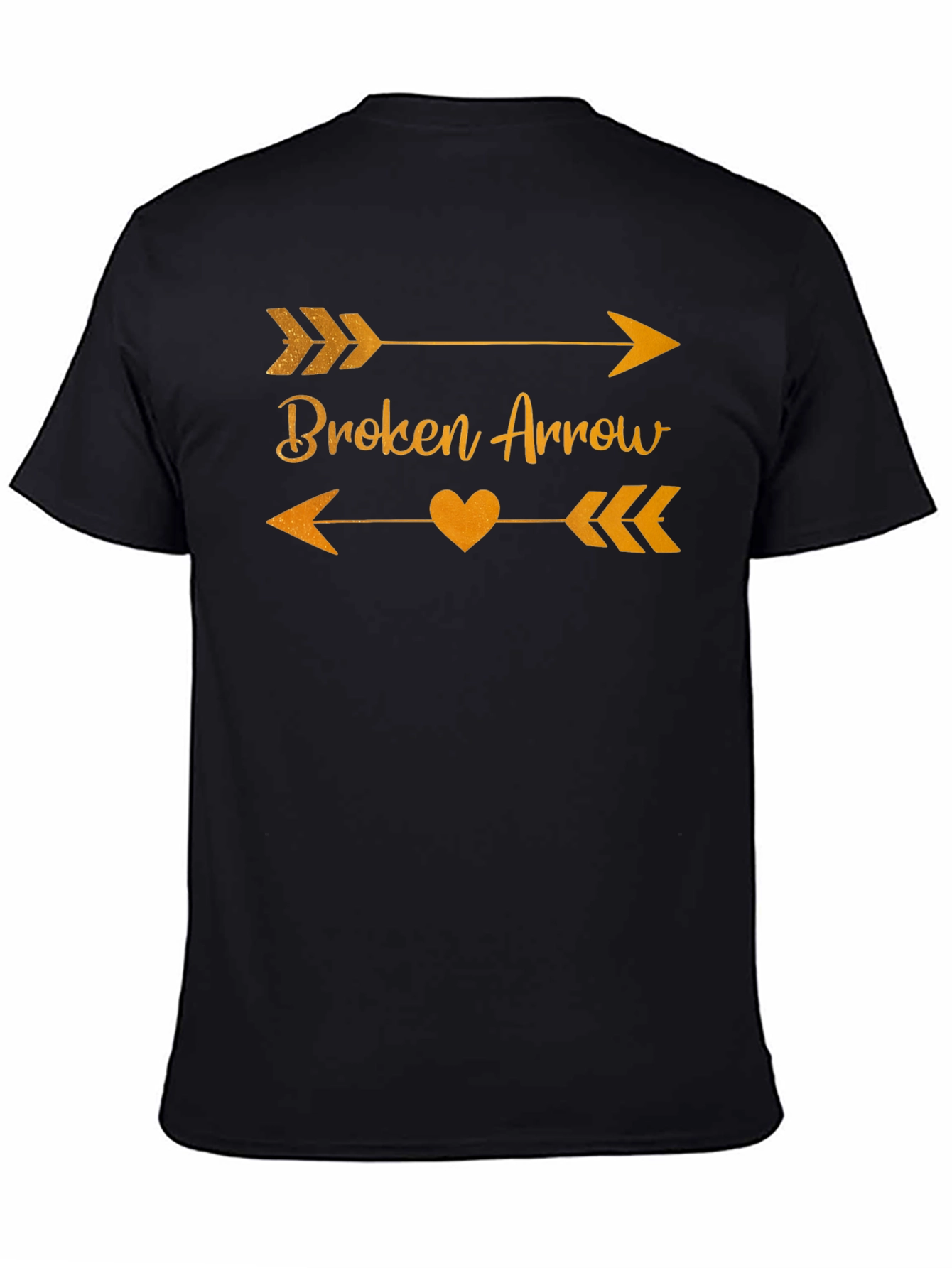 Black Broken Arrow Graphic Tee - Heart Design view 4