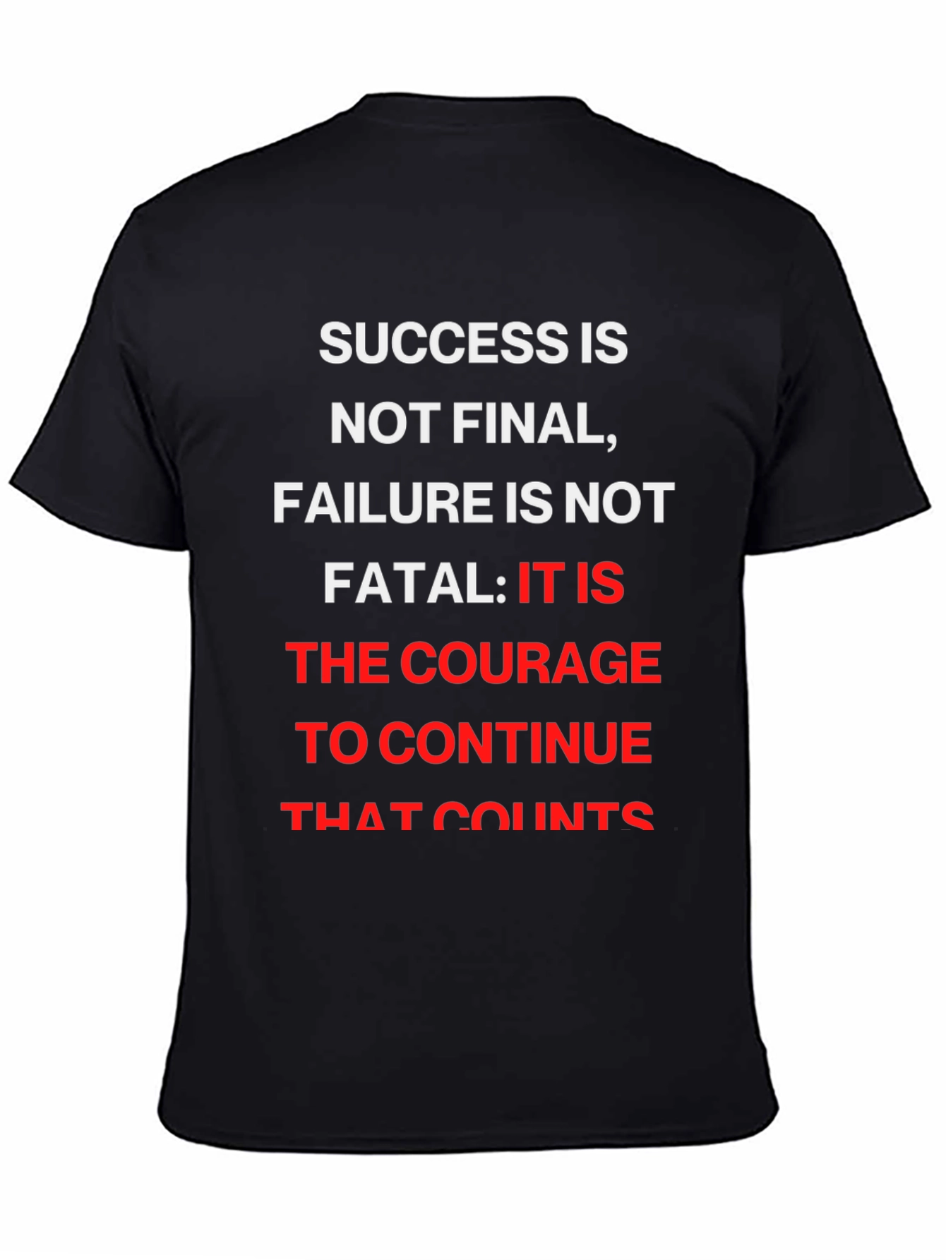 Black Motivational Graphic T-Shirt - Success Quote view 4