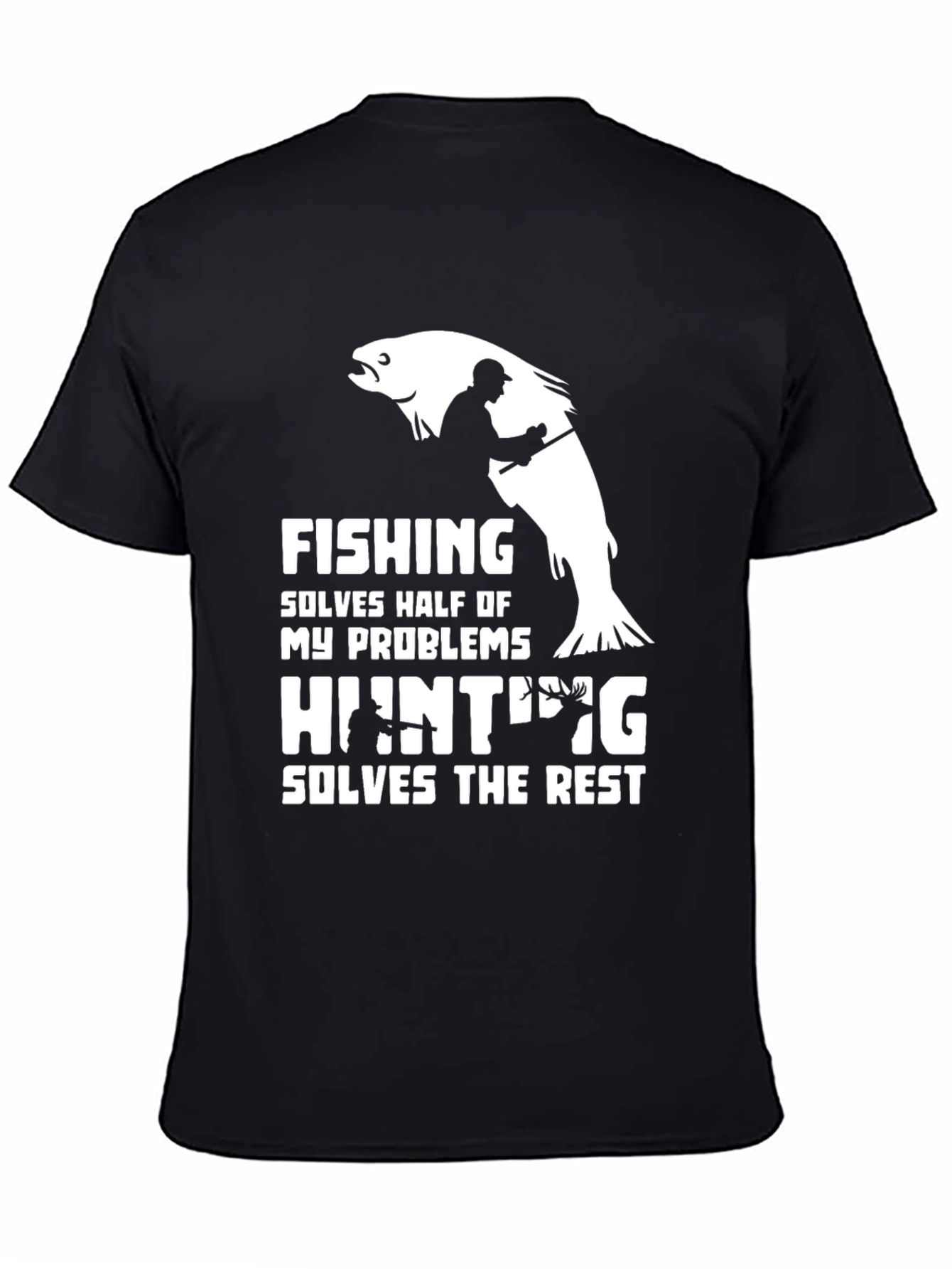 Black Fishing & Hunting T-Shirt - Humor Tee view 4