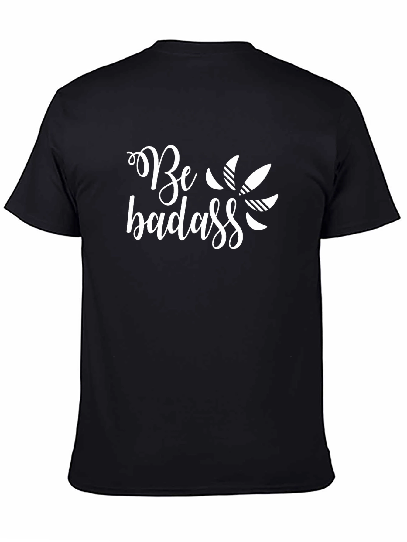 Black Be Badass Graphic Tee - Black Cotton Blend view 4