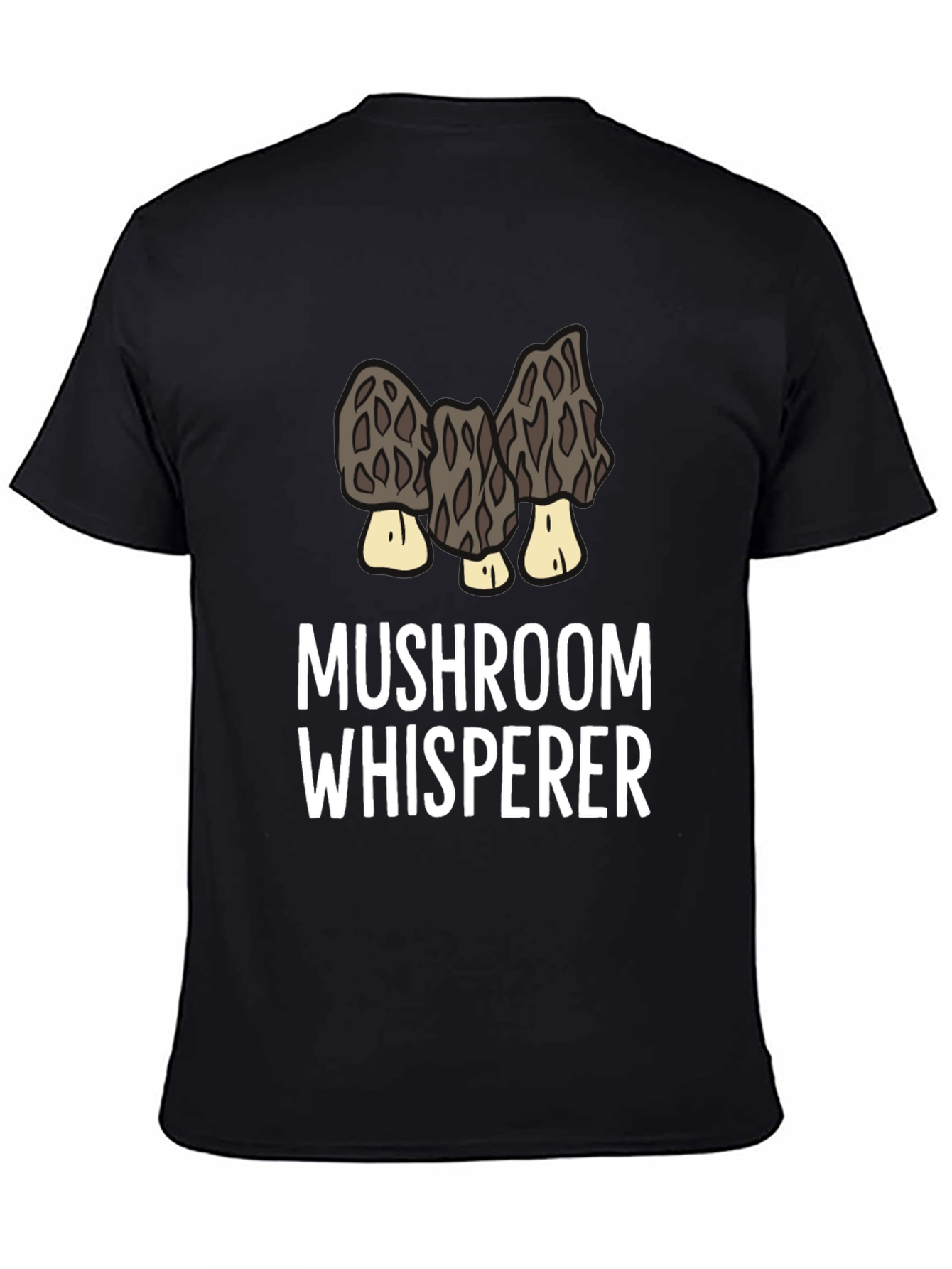 Black Mushroom Whisperer Graphic Tee - For Morel Hunters view 4