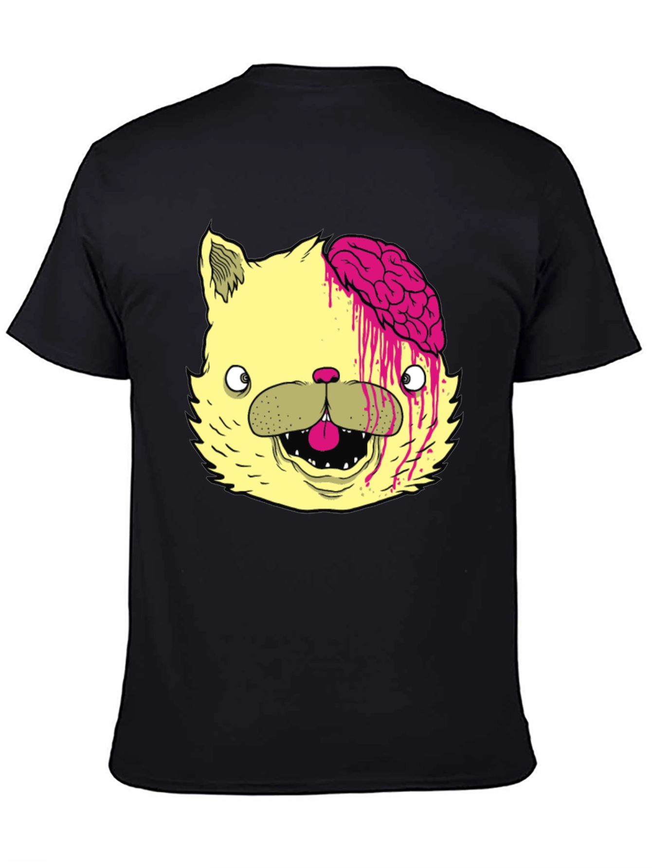 Black Zombie Cat Brains Graphic Tee - Mens view 4