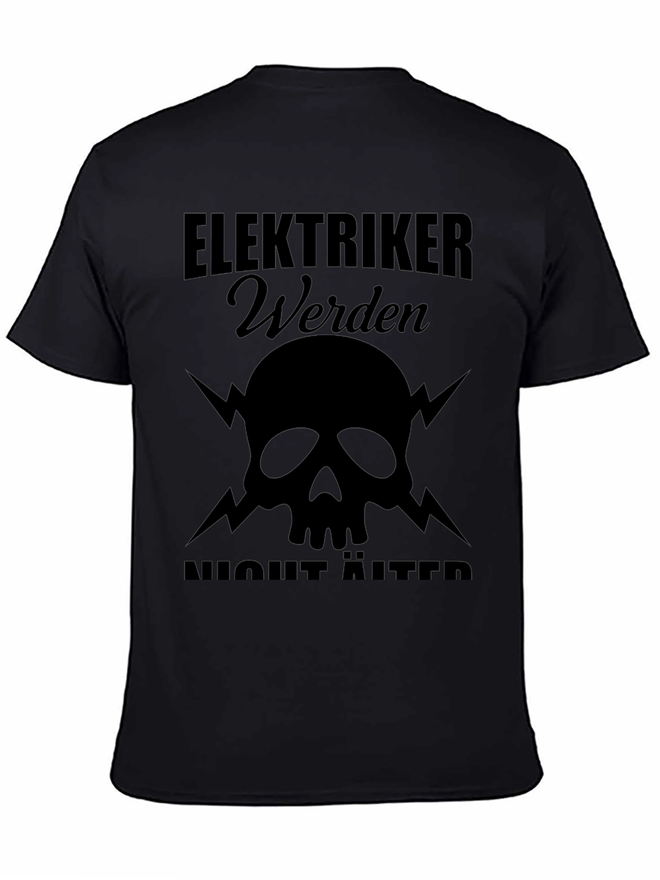 Black Elektriker Werden T-Shirt - Skull & Lightning Design view 4