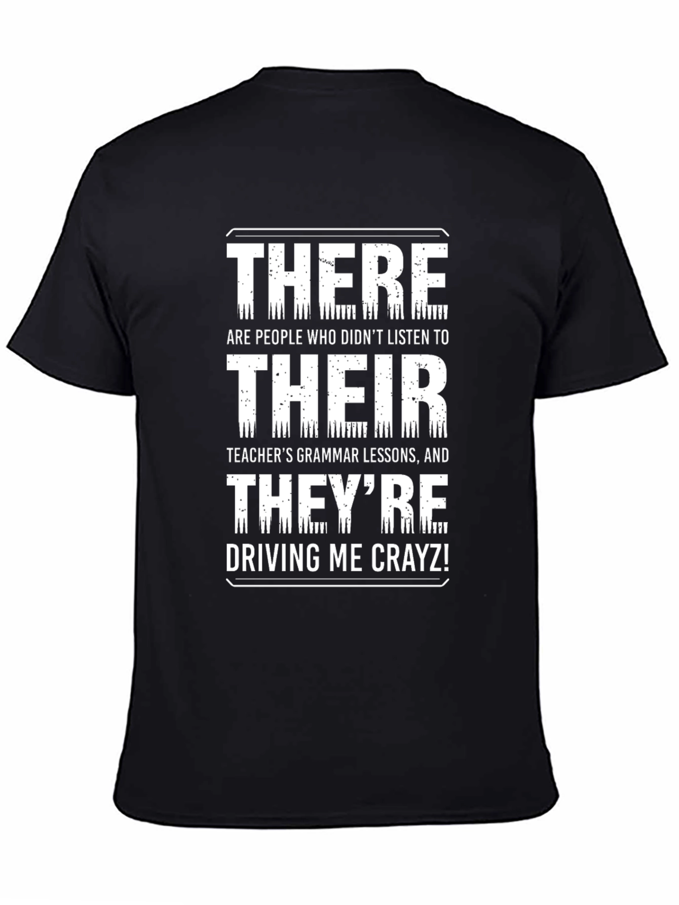 Black Grammar Police Funny T-Shirt view 4