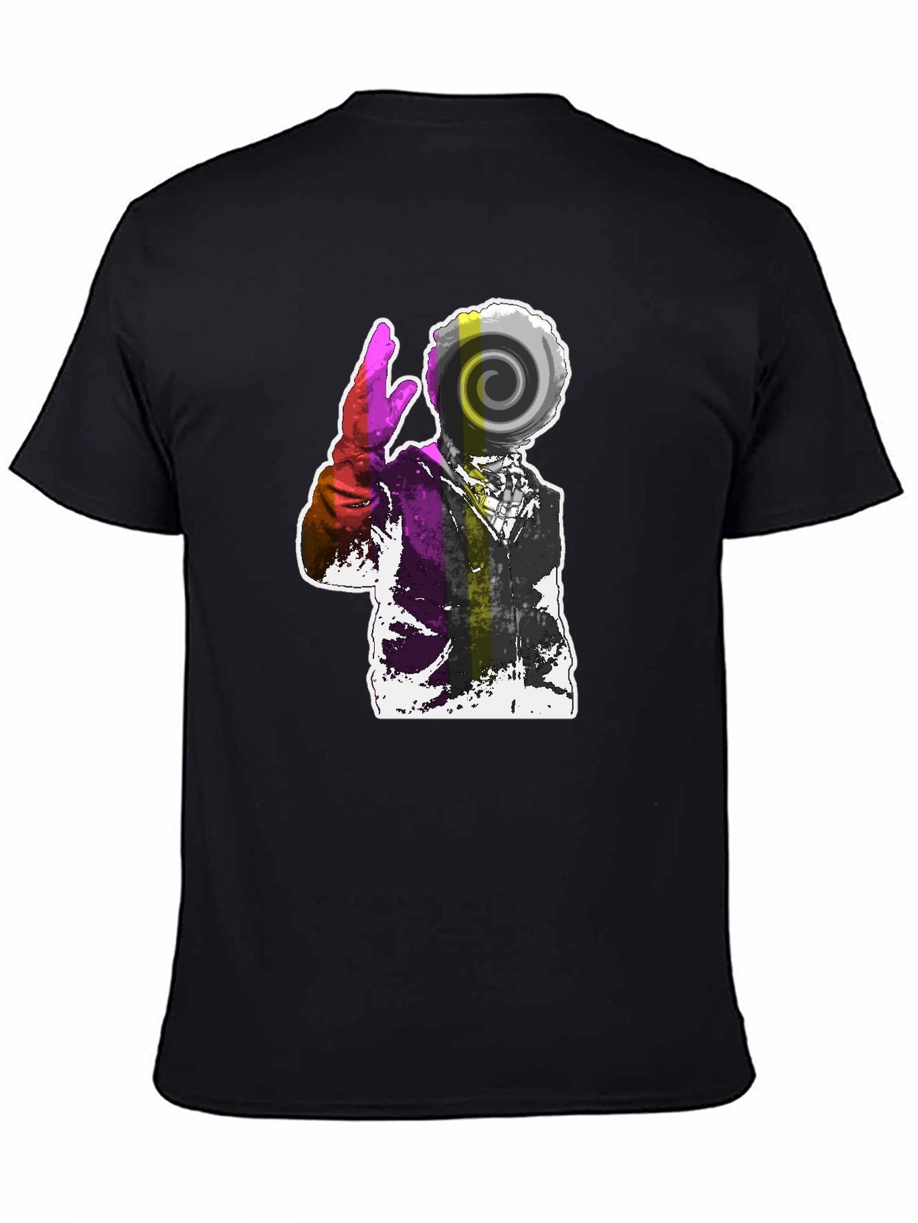 Black Abstract Swirl Graphic Tee - Men's Black T-Shirt view 4