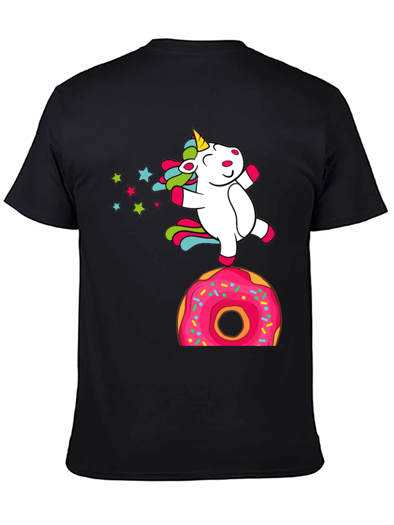 Black Unicorn Donut T-Shirt - Fun Novelty Tee view 4