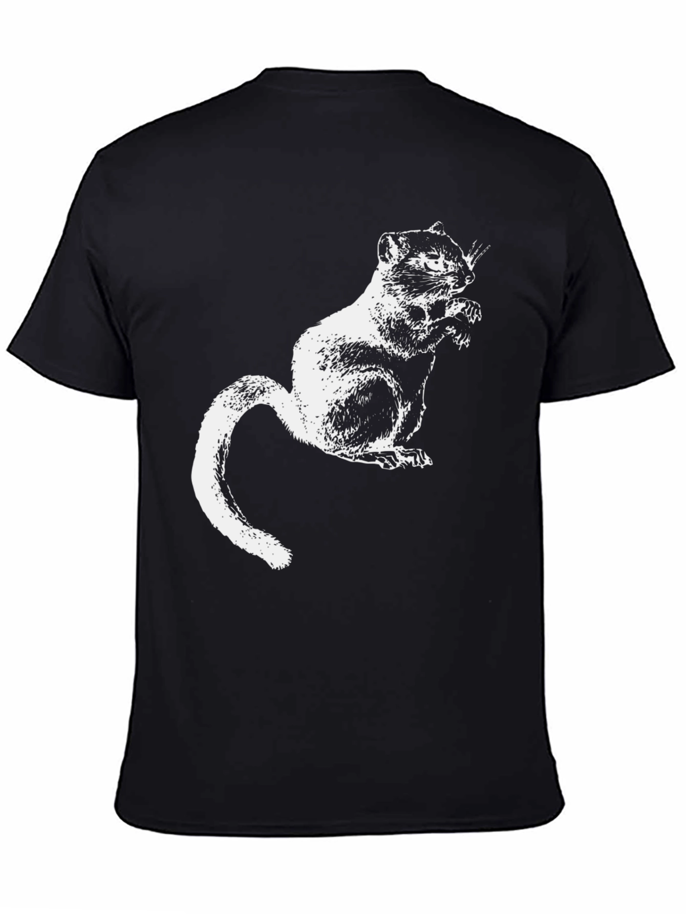Black Chipmunk Graphic Tee - Unisex Black T-Shirt view 4