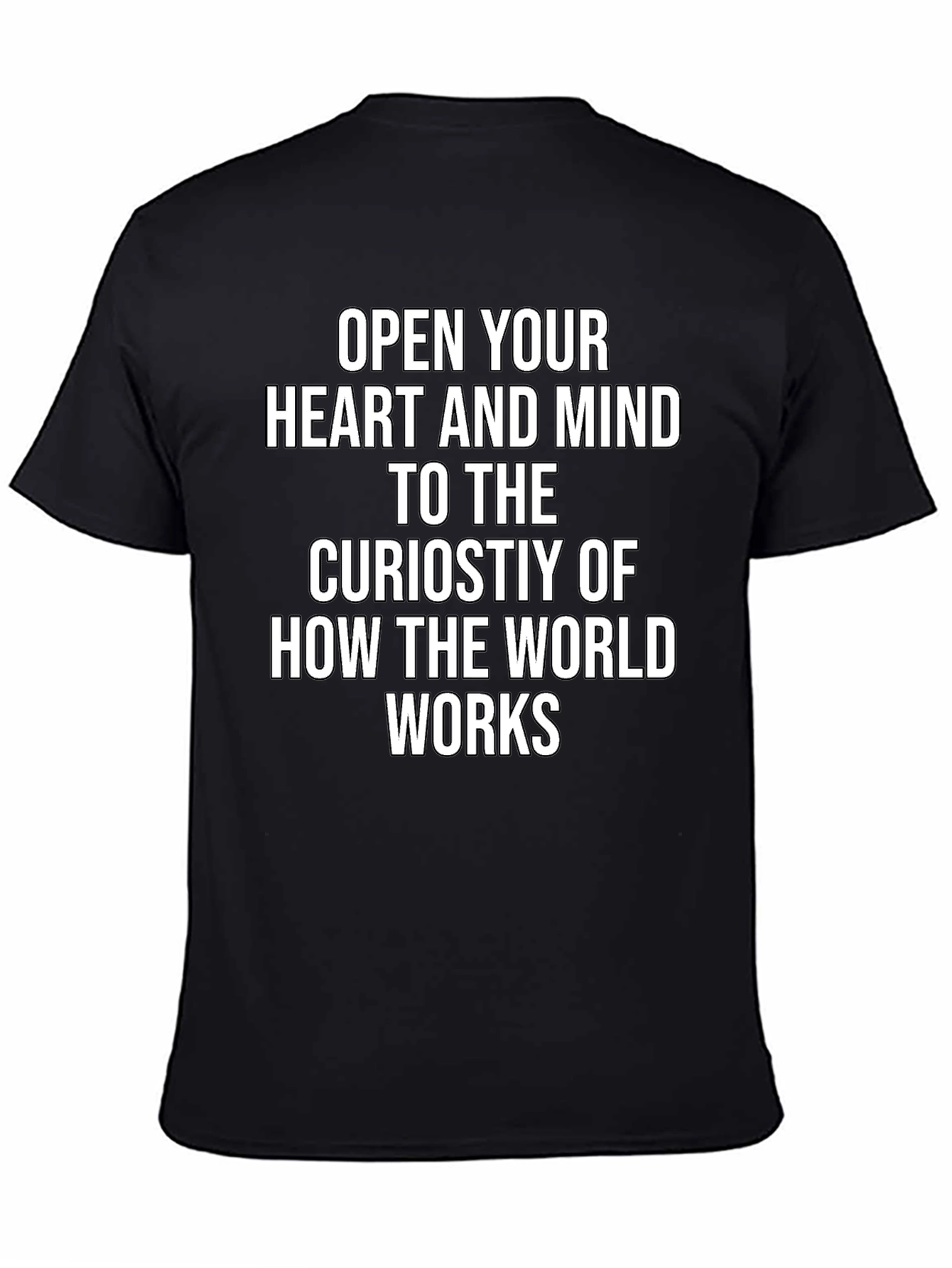 Black Inspirational T-Shirt: Open Your Heart and Mind view 4